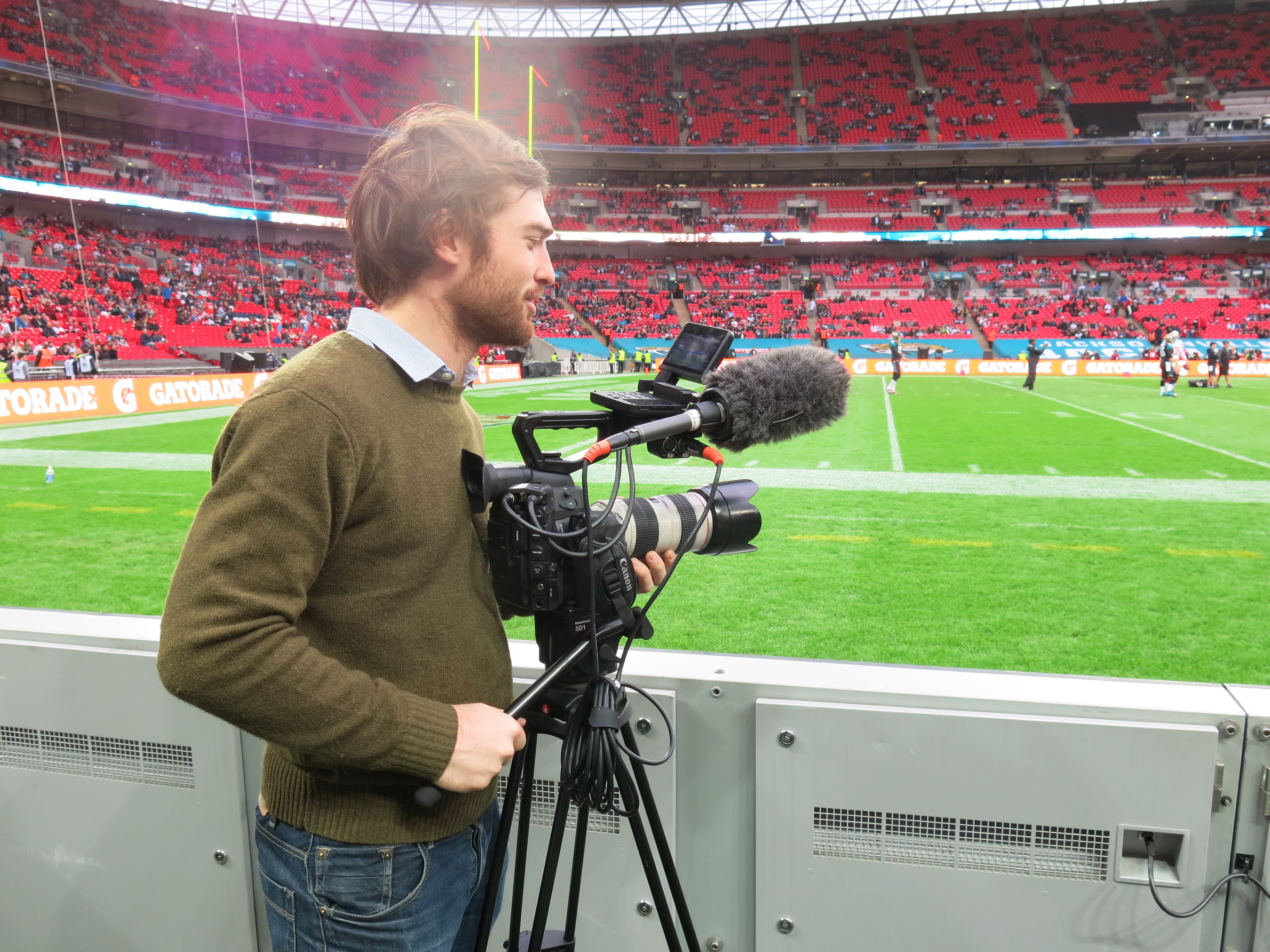 Documenting an NFL game for Virgin Atlantic.