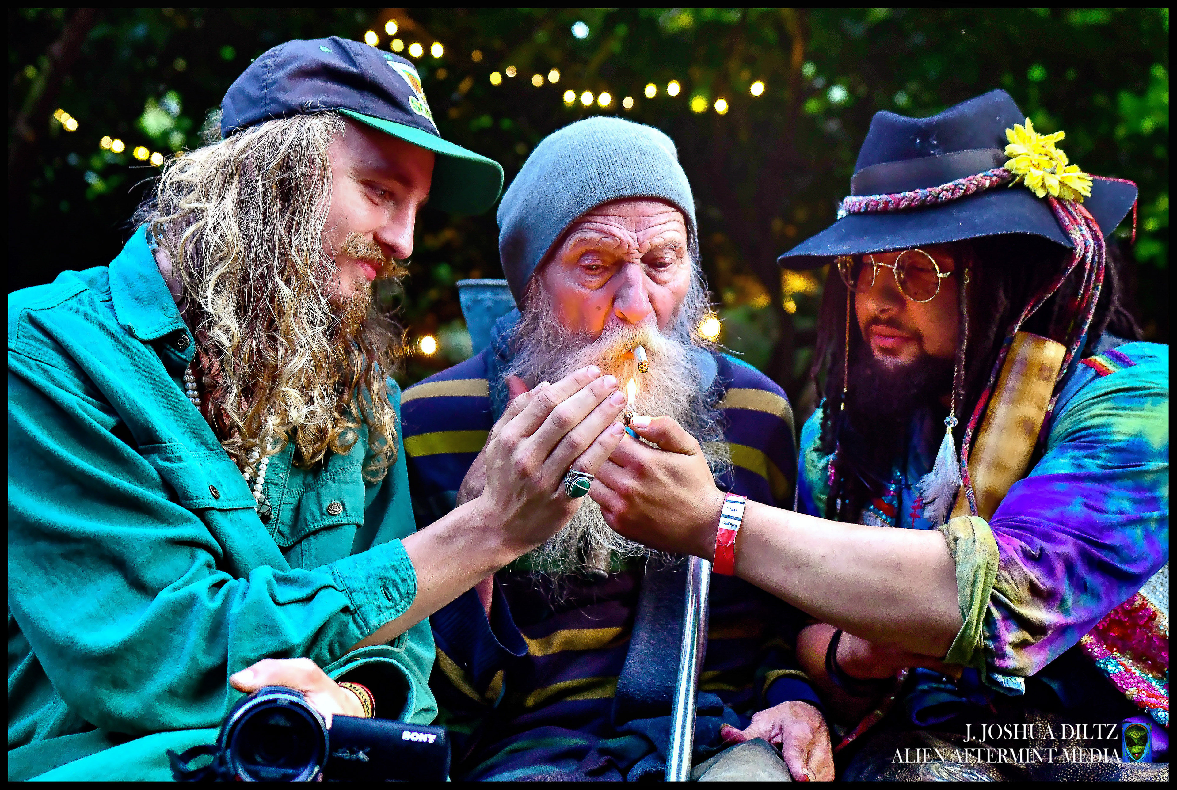 Runes of Neptune Salute elder Hippie Brodie of Brodie Nation in Carnation, Washington.  Photo J. Joshua Diltz.  Alien Aftermint.