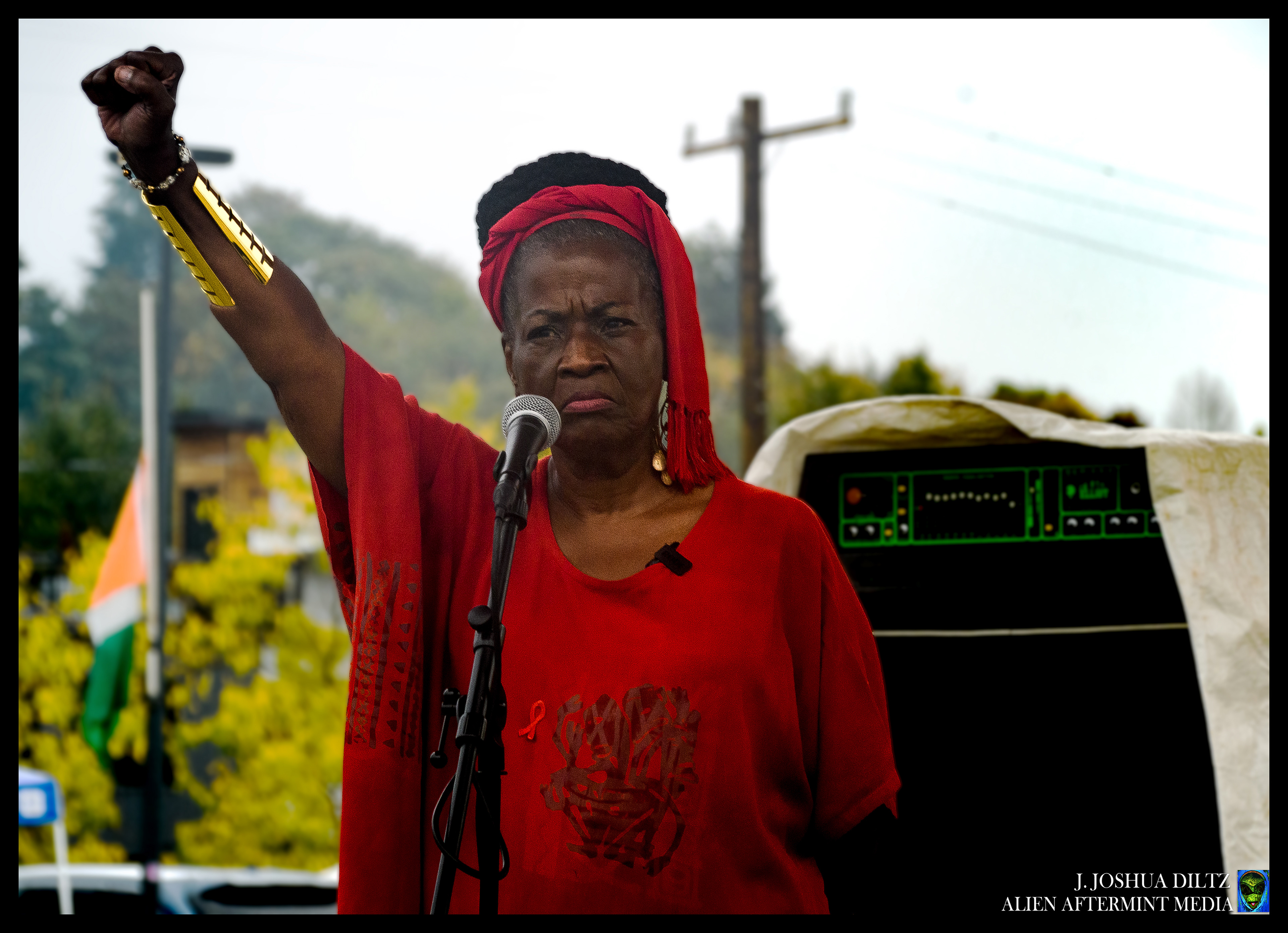 Poet @kibibimonie shares her powerful words in celebration of the life and work of @jimihendrix on the 50th anniversary of his passing. . Photo: @alienaftermint #jjoshuadiltz . @officialtinahendrix #poet#music #alienaftermint #seattle #anniversary #guitarist #jimihendrix #art #culture #portrait #photography #celebration #poetry #writer