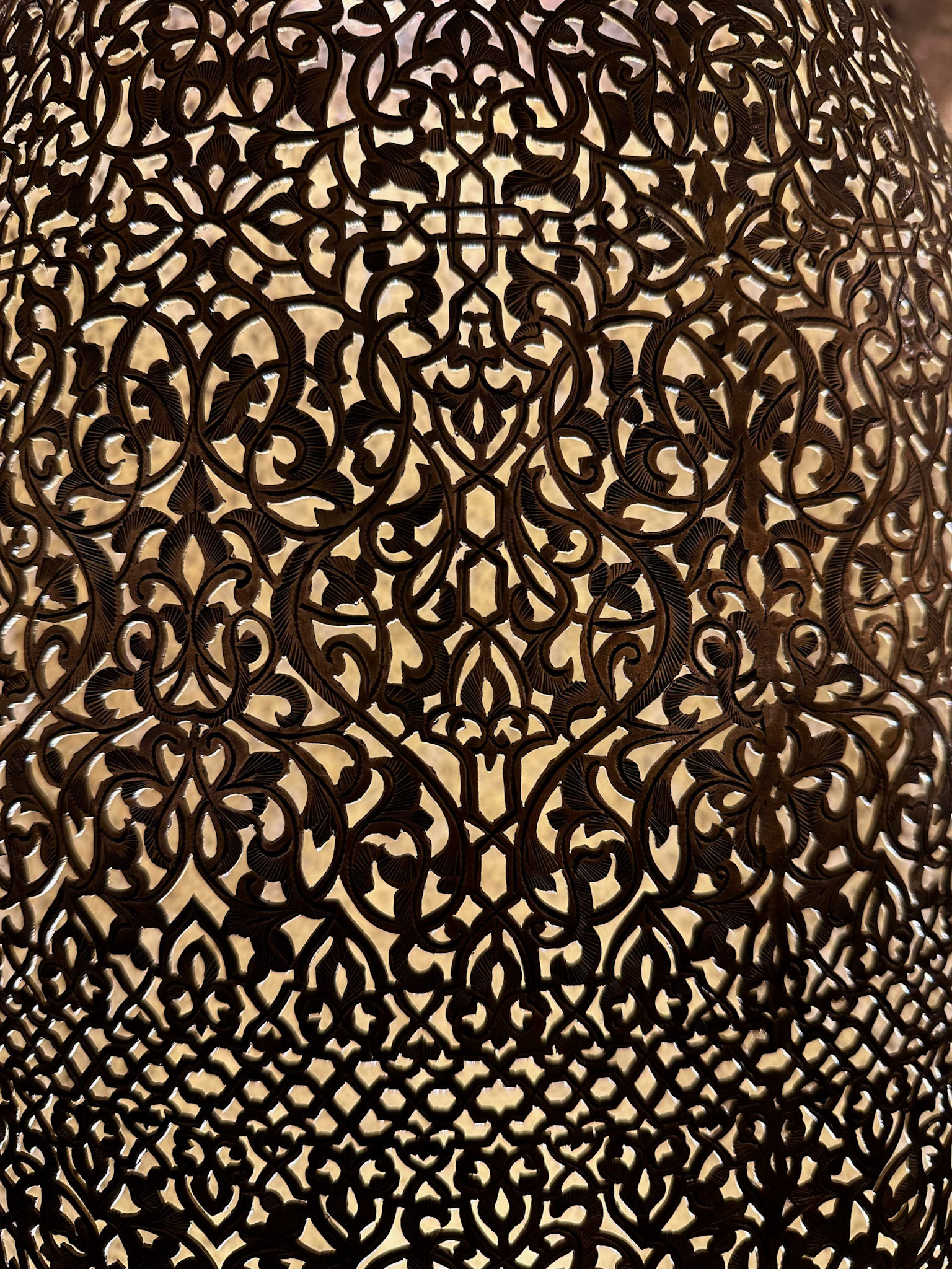 Pierced Brass Lamp Detail
