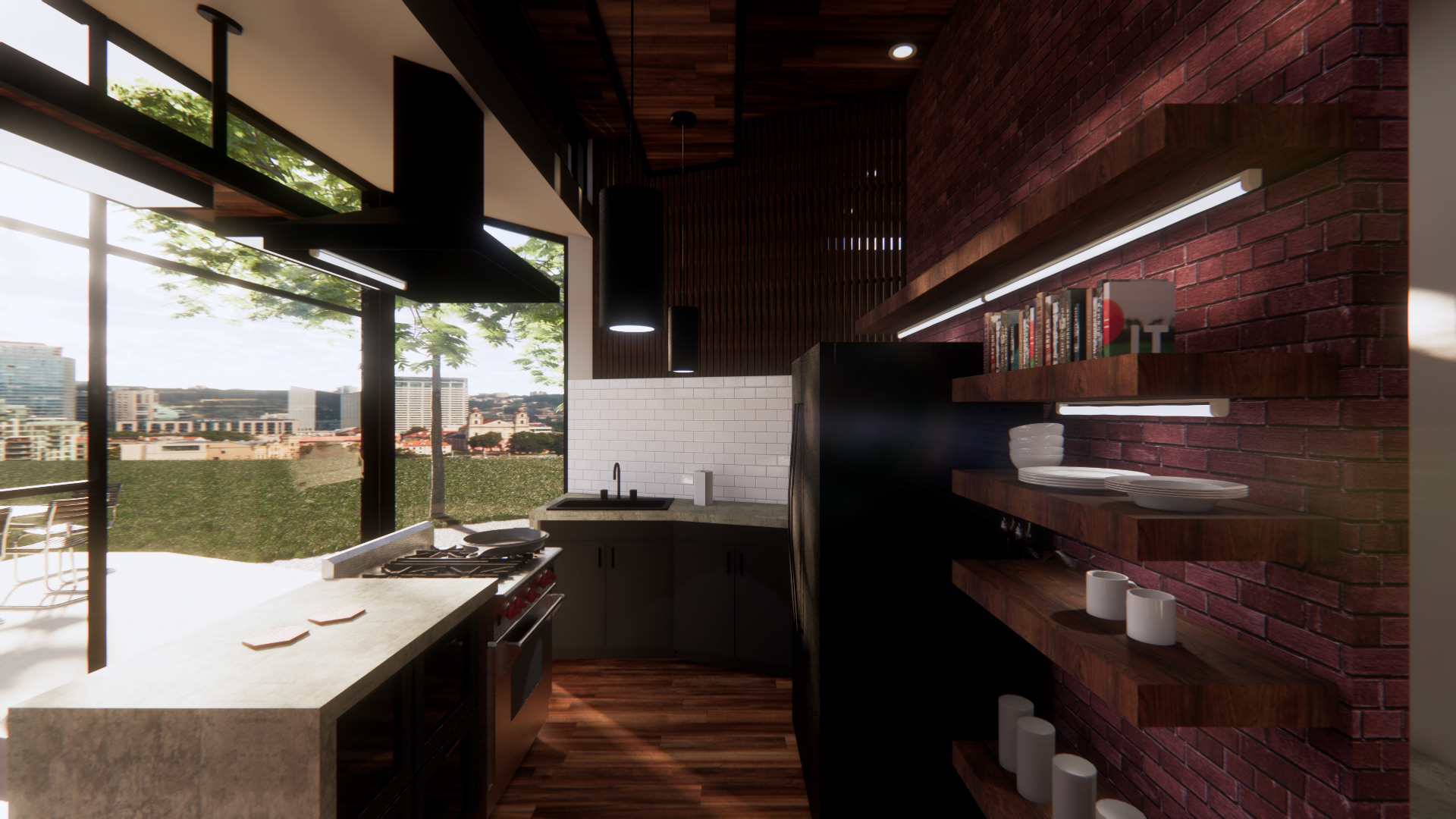 Kitchen and Interior Wood Slat Wall