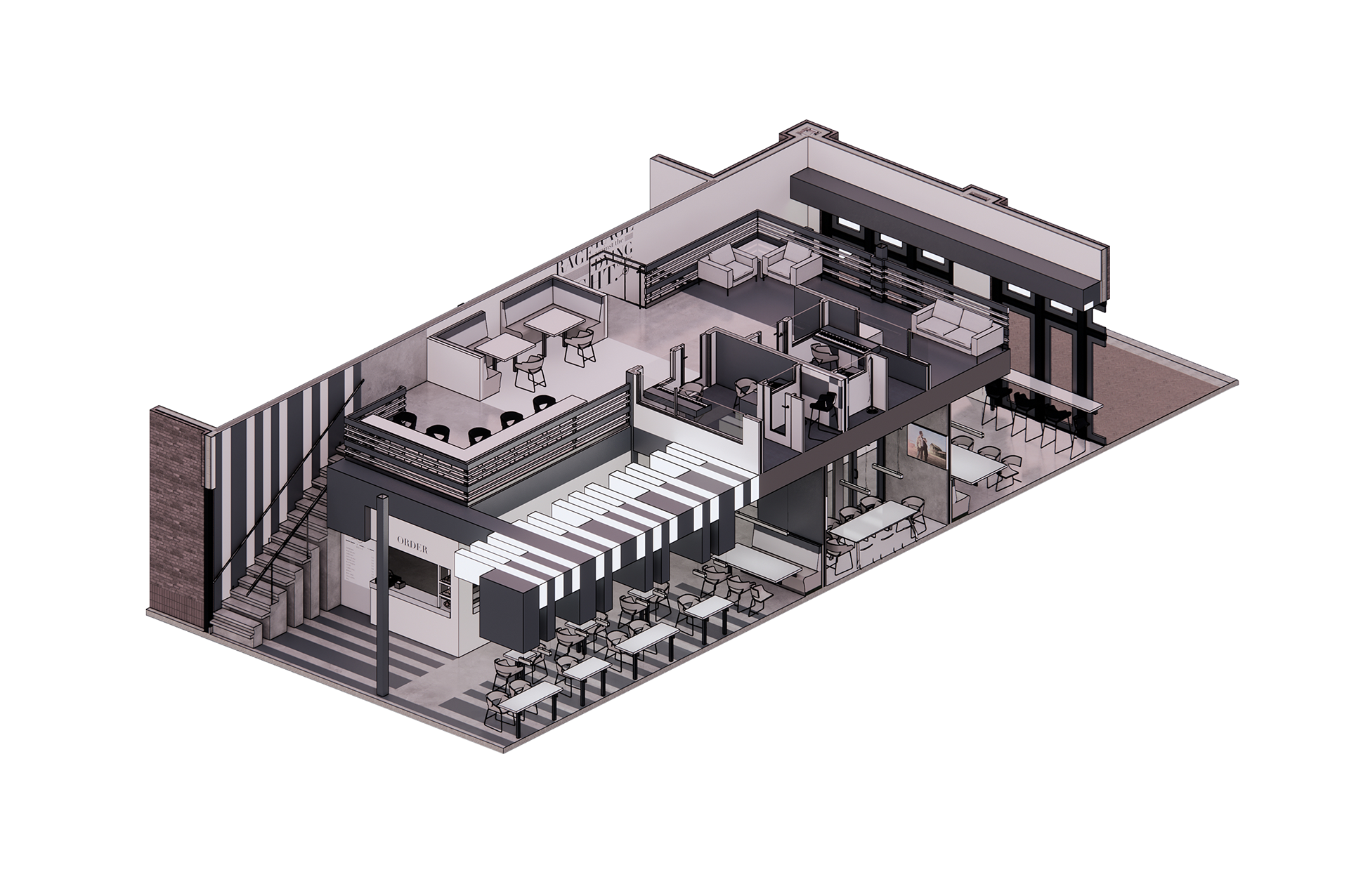 Mezzanine Level Axonometric