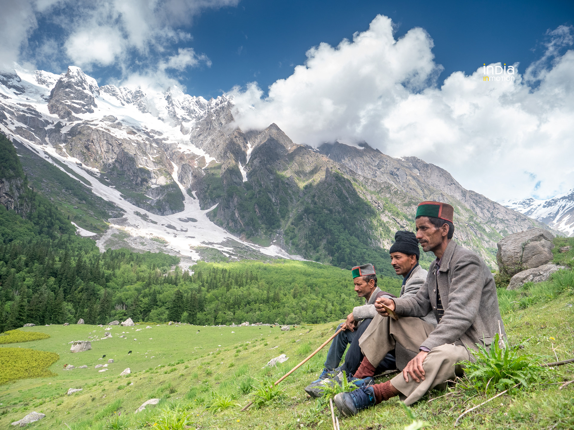 A group of shepherds resting at the Bhabha valley