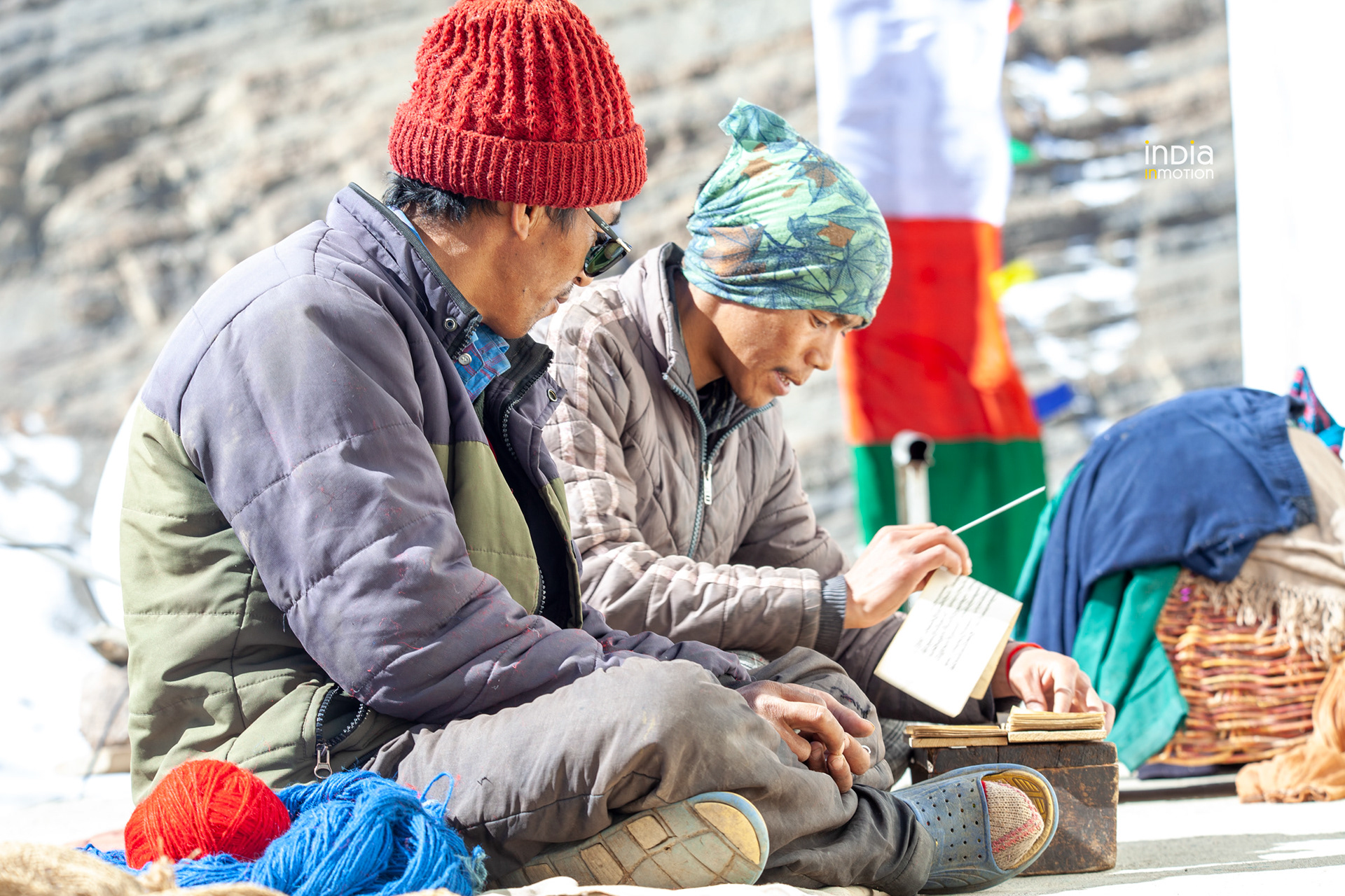 Villagers learning Buddhist script at Todnam