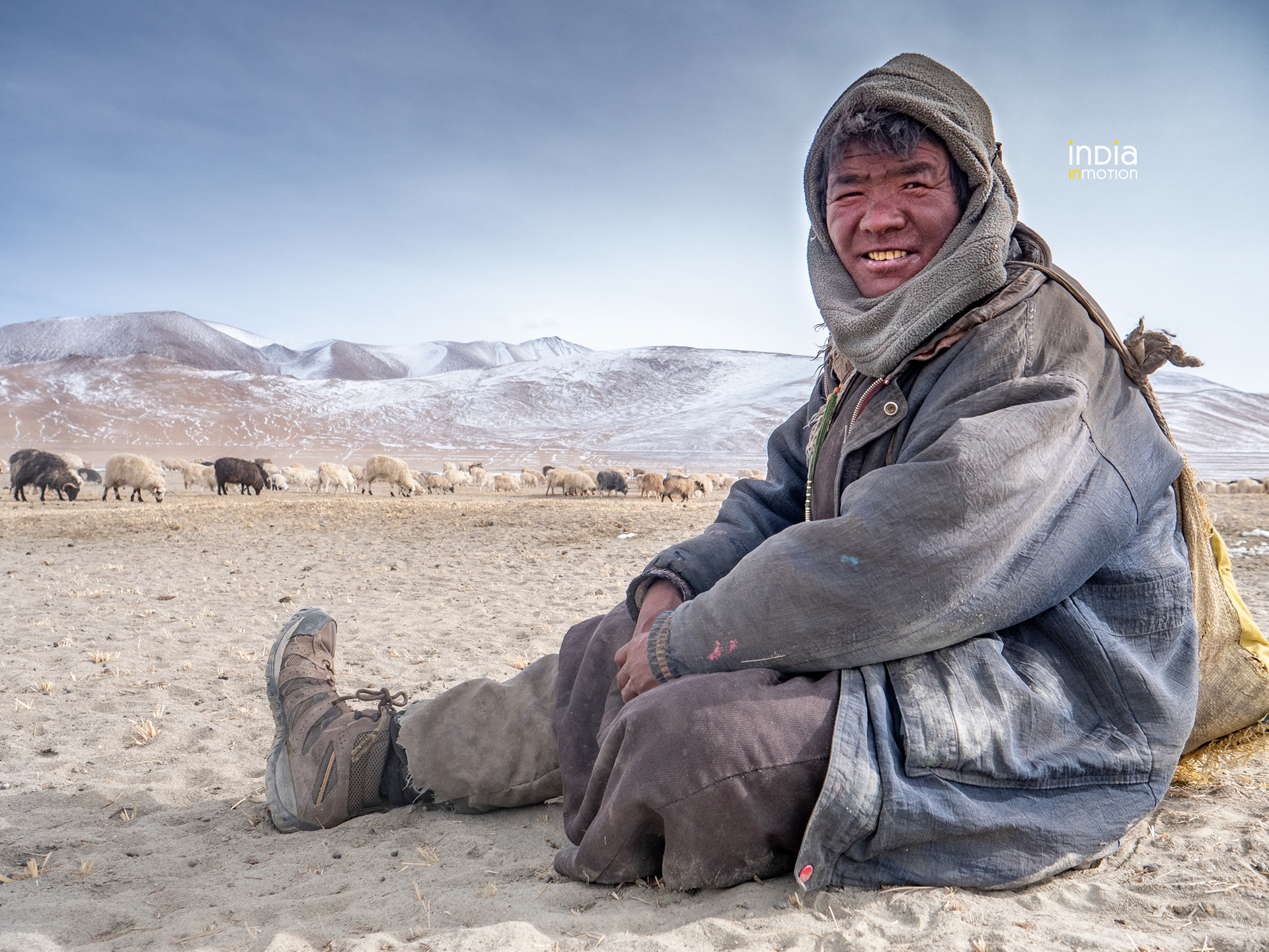 A Changpa herder taking a break