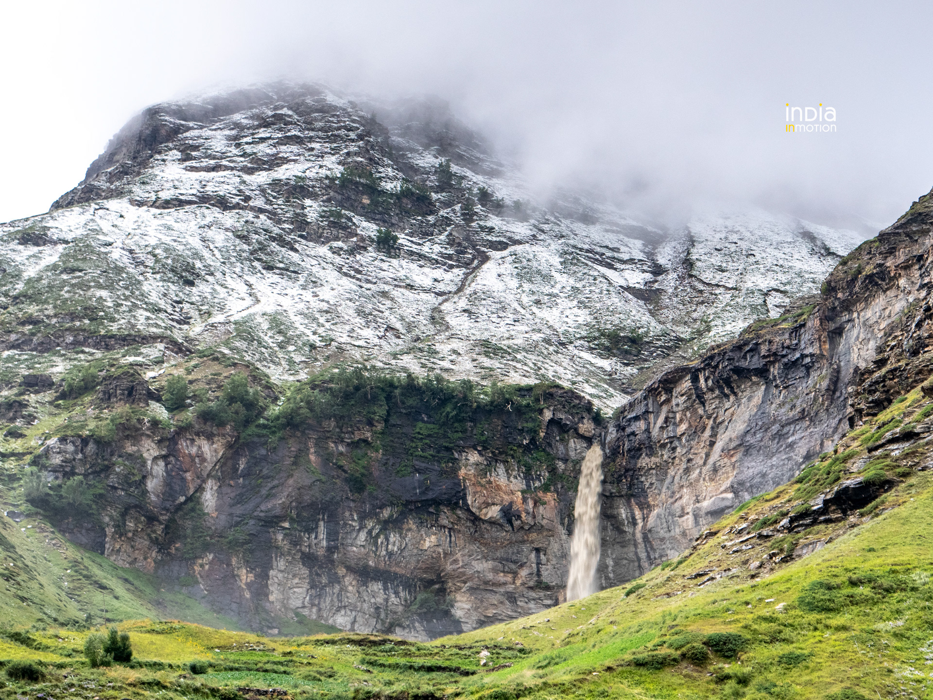 The Paldan Lhamo or Sissu Waterfalls in Lahaul