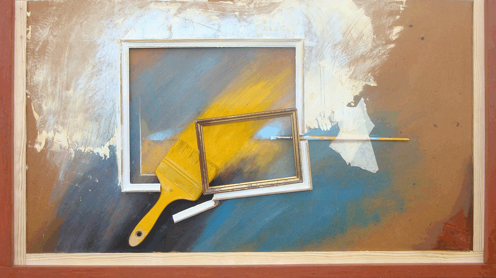 Le jaune est mis, huile, pastel, cadre, collection privée ©gasarian 2010