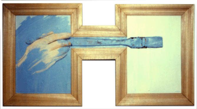 L’horizon, huile et pastel, 100 cm x 10 cm, 1985, Collection privée   ©gasarian