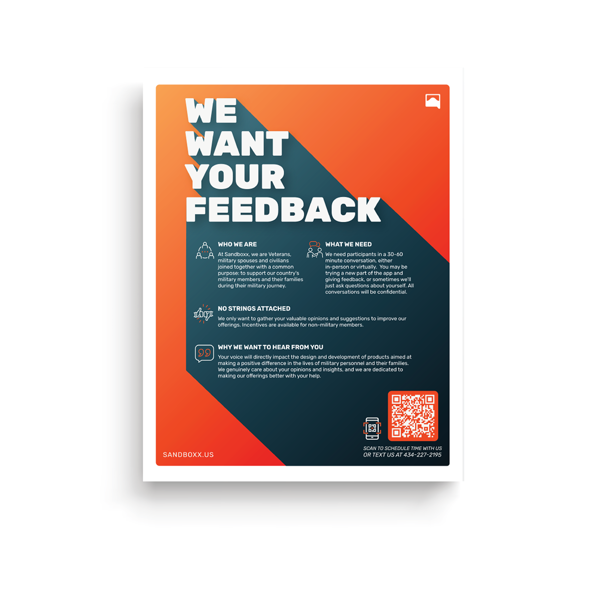 A flyer to reach out to prospective app users for research. A little bolder than other one pagers, this was to draw in younger users.