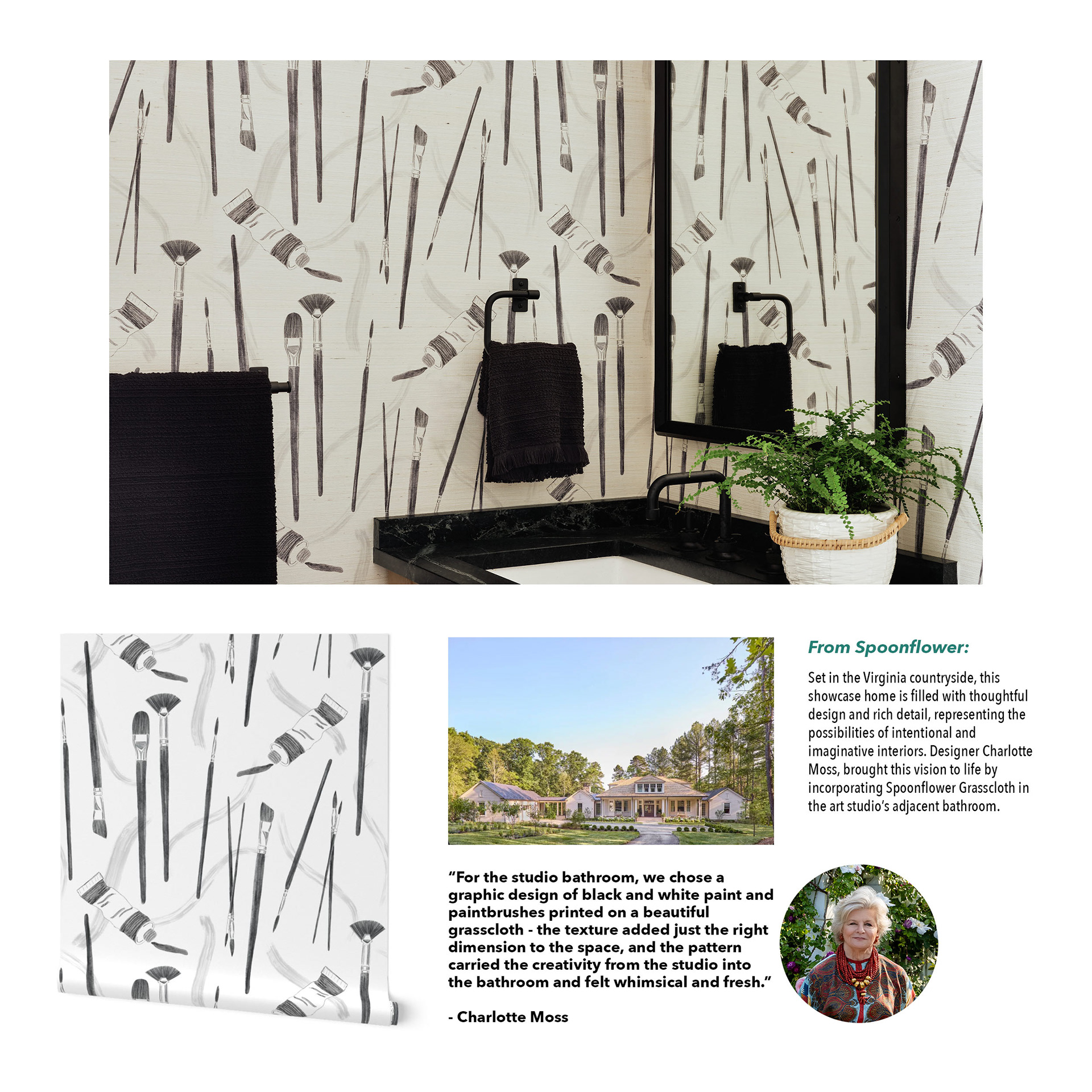 Wallpaper design selected for the 2025 Southern Living Idea House