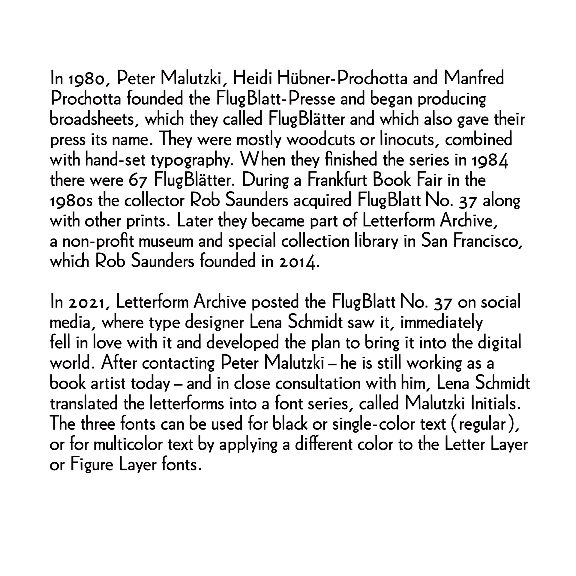 Malutzki Initials, Lena Schmidt, Peter Malutzki