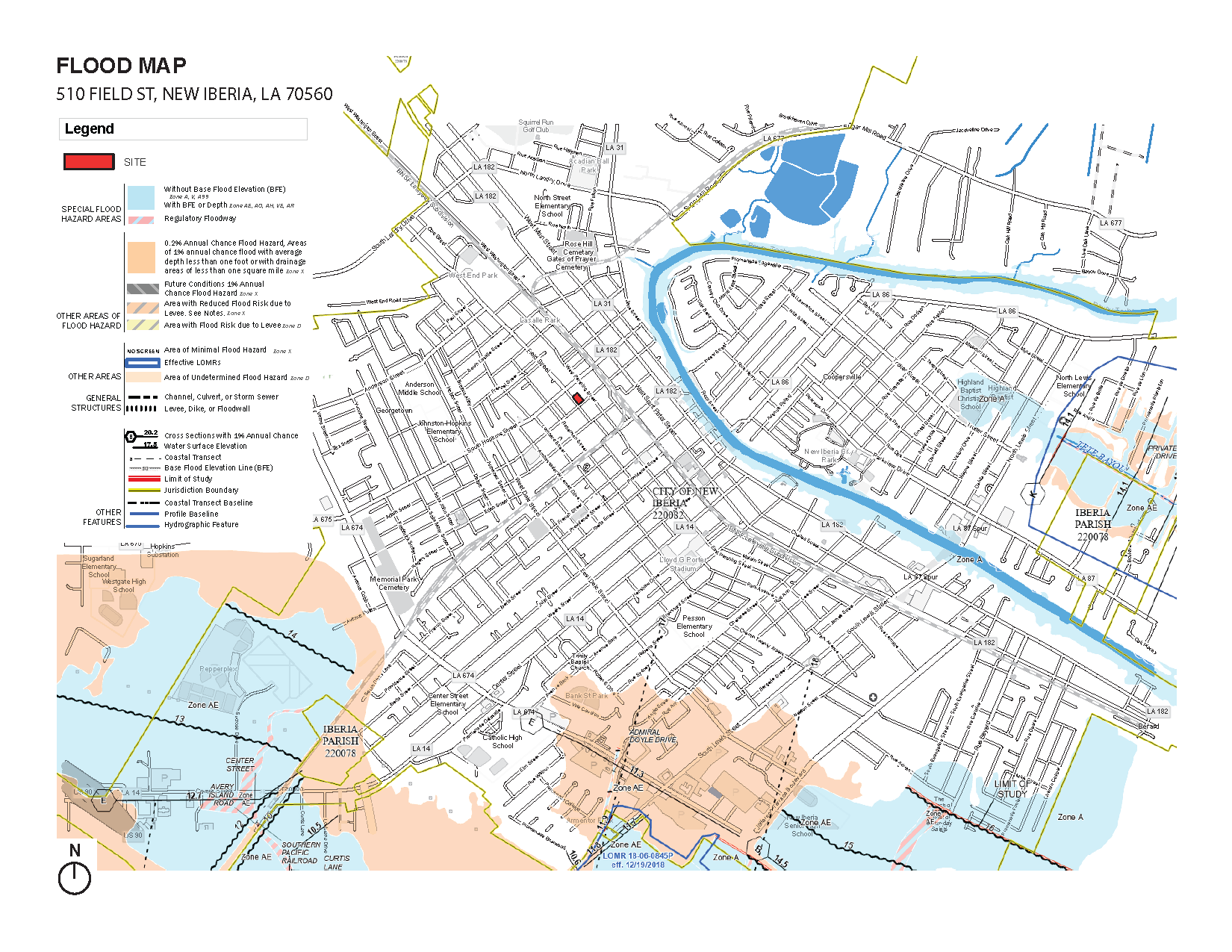 Flood Map - New Iberia