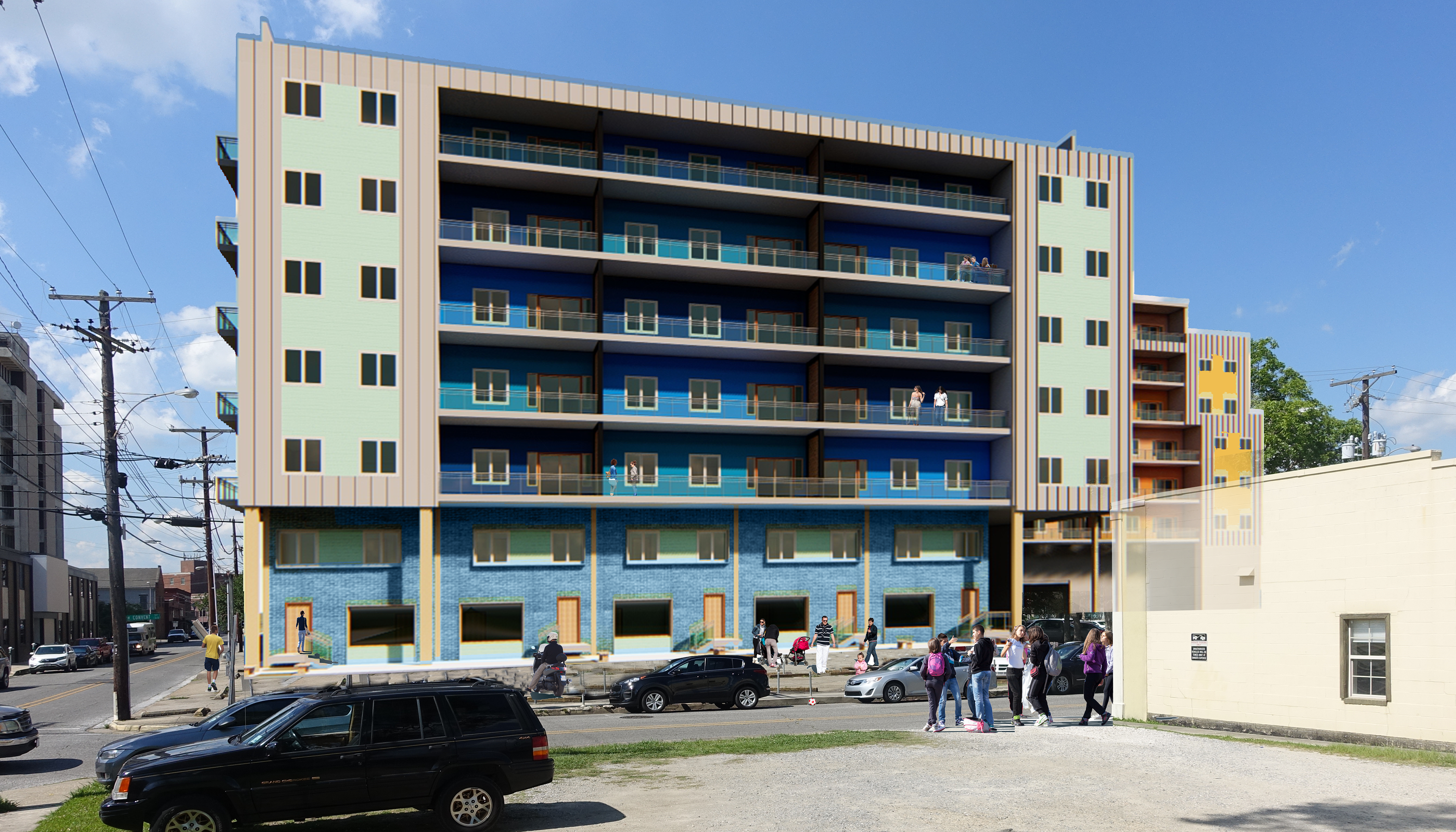 Buchanan Parking Garage _ W Convent St view