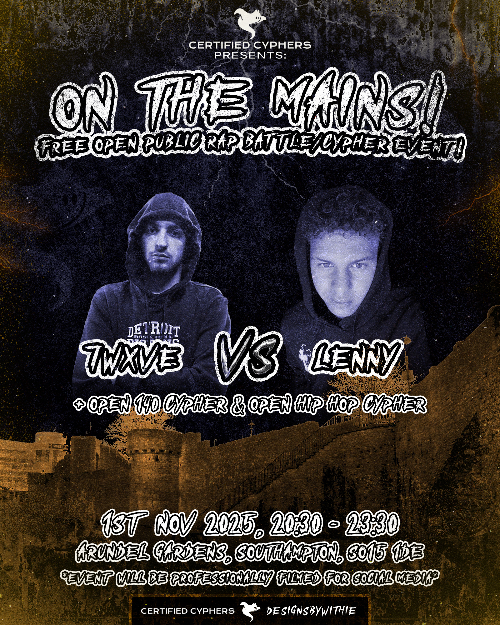 Certified Cypher Presents: On The Mains (Event Flyer)