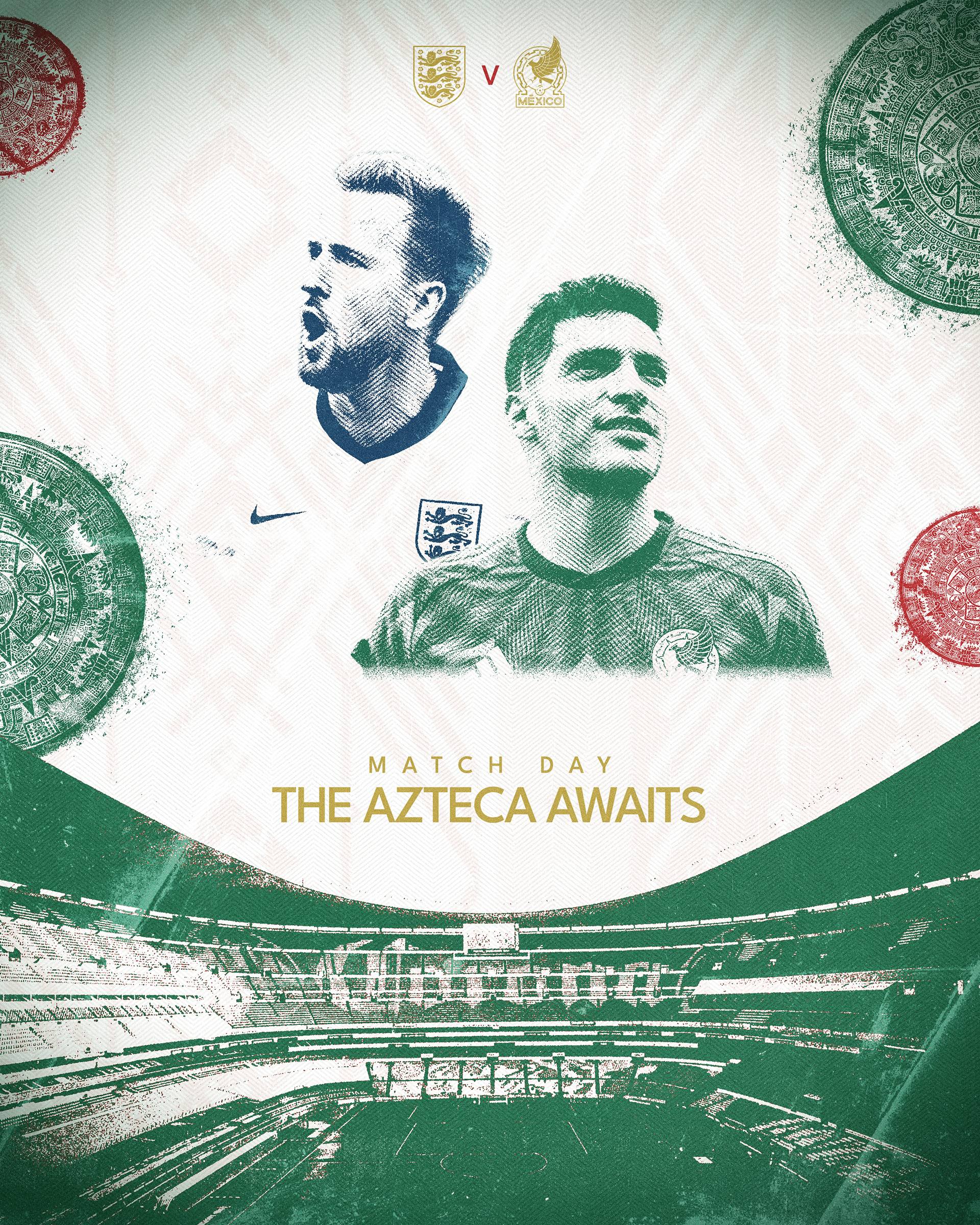 England v Mexico Match Day Poster