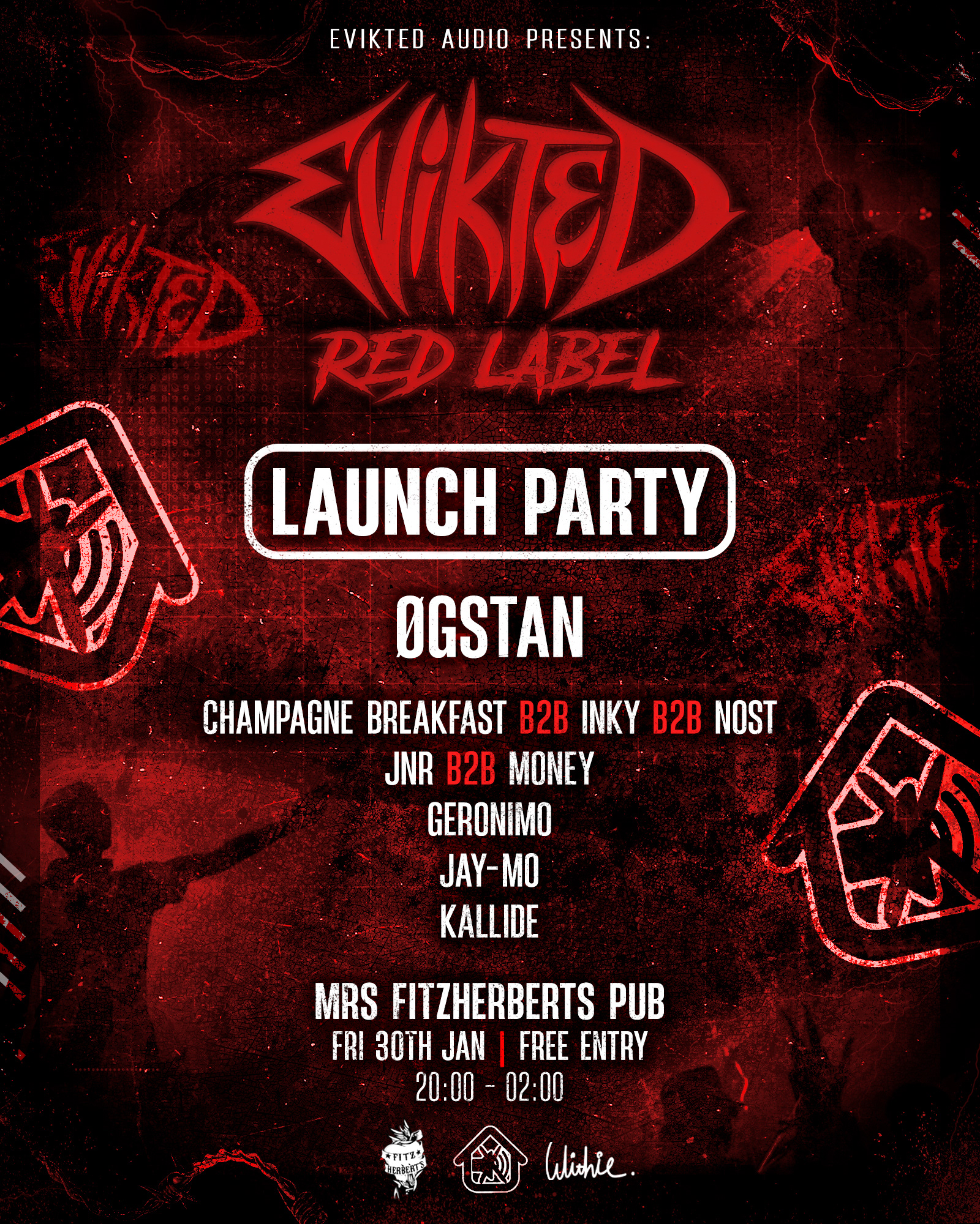 Evikted Audio Presents: Red Label Launch Party (Event Flyer)