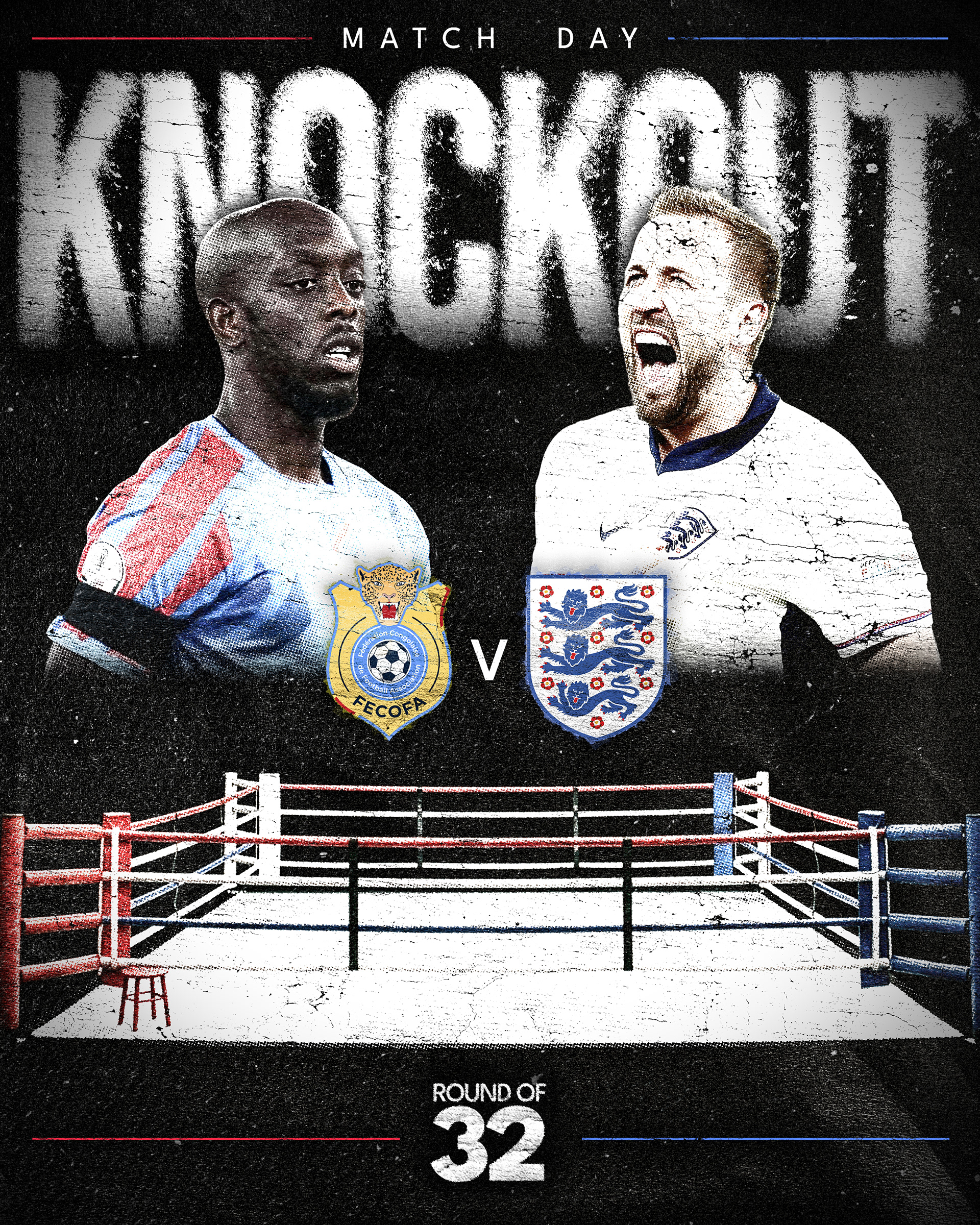 England vs DR Congo Match Day Poster