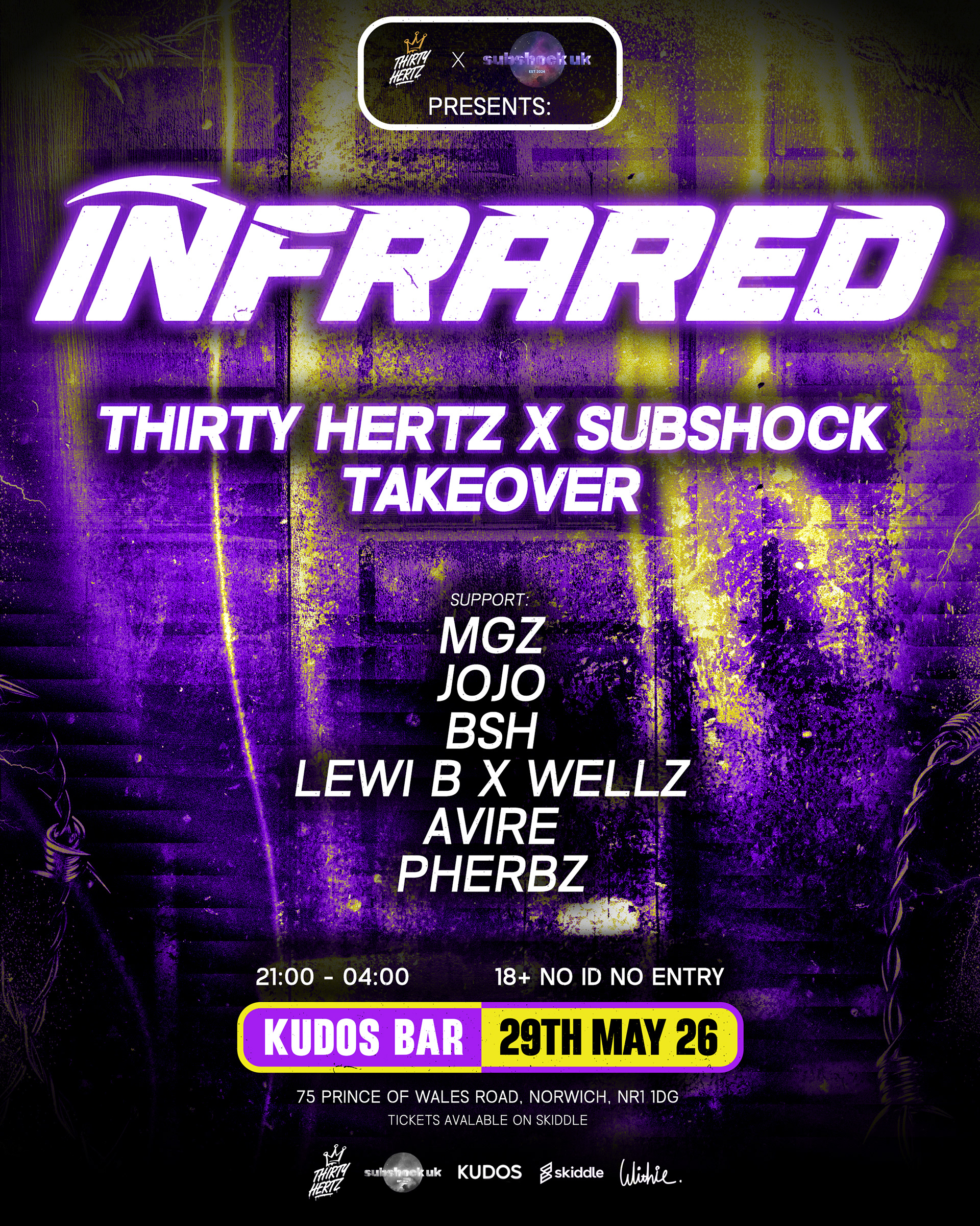 Thirty Hertz x Subshock Pres: INFRARED (Event Flyer)