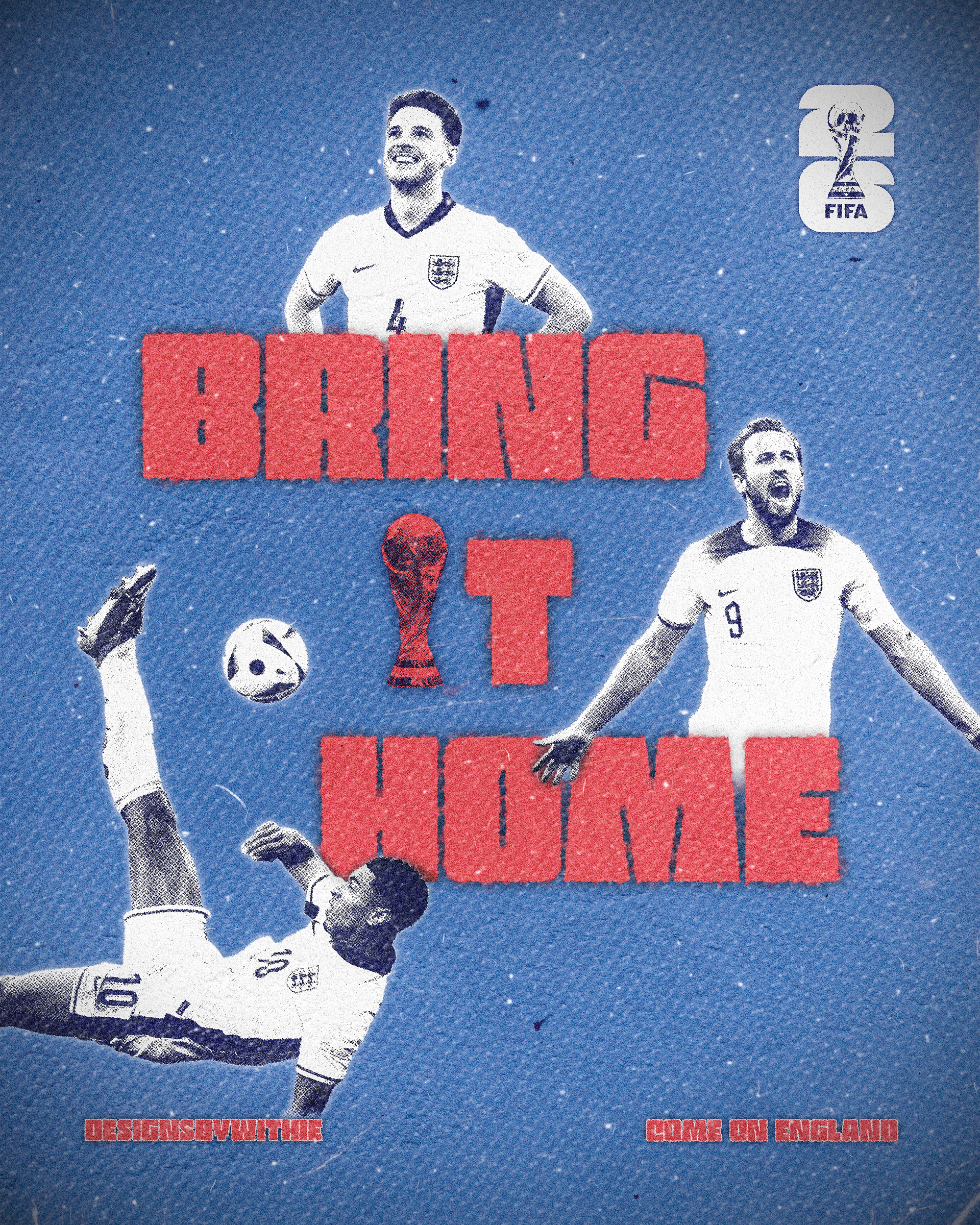 England World Cup 2026 Fan Poster