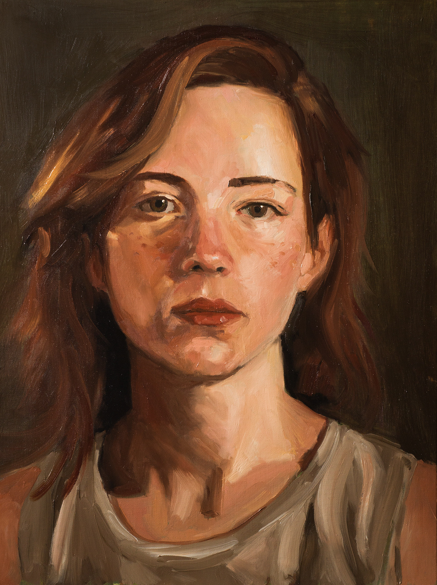 Sketch of Tess, 11x14in. Oil on linen panel