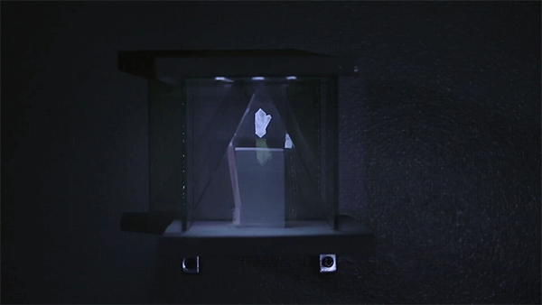 Pepper's ghost 3D hologram installation