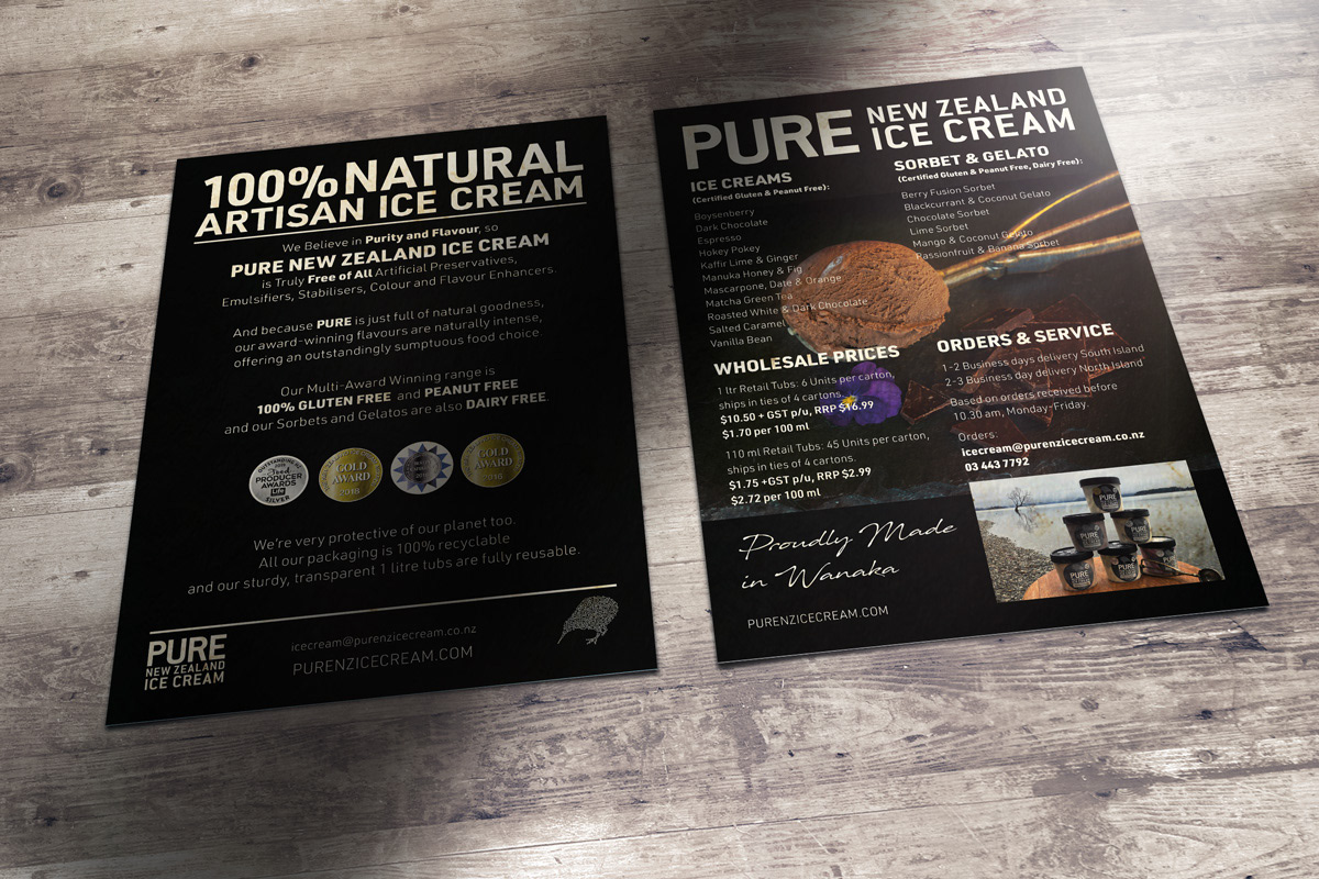 PURE NZ use leaflet and POS across the national supermarkets