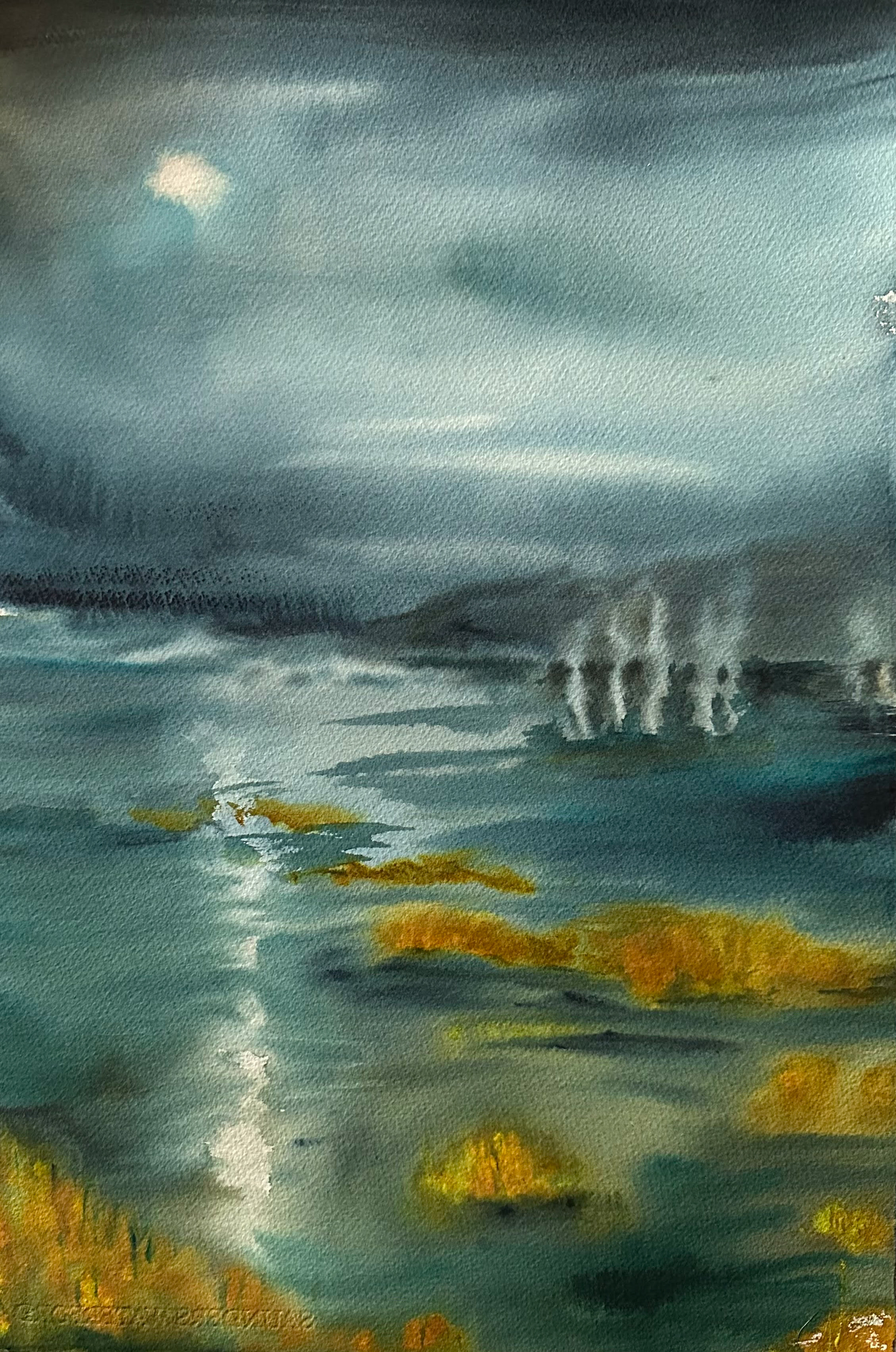 Undarleg nótt/Eerie night - 56x38 cm