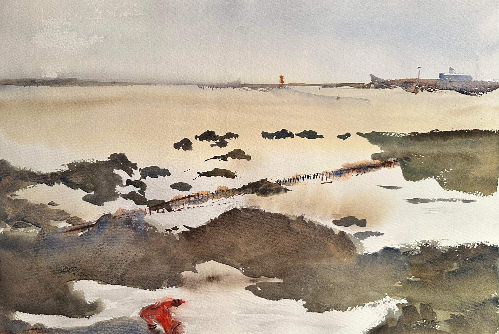 Týnda, rauða peysan/The Lost Red Sweater, Córdoba 2024. 38x56 cm.  Kr.  75.000