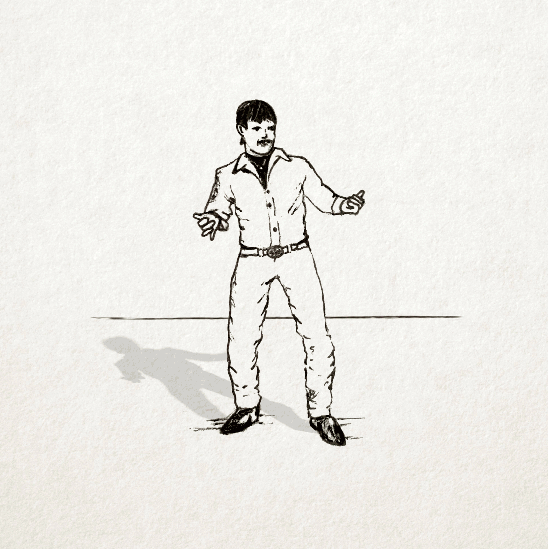 animated ink sketch, bailando