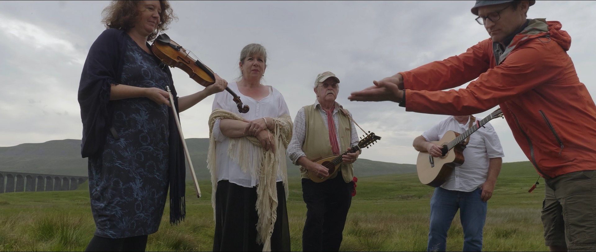 Folk band music video shoot