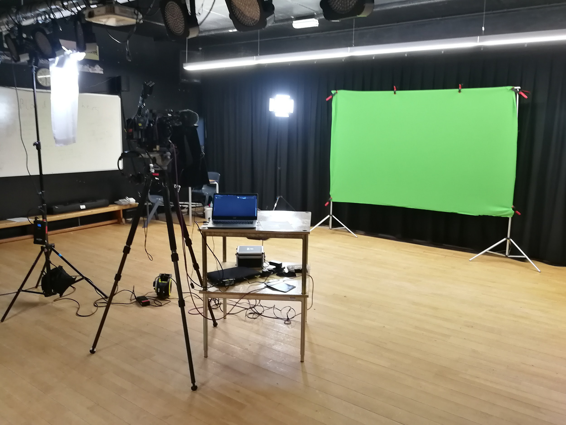 Setting up for green screen shoot