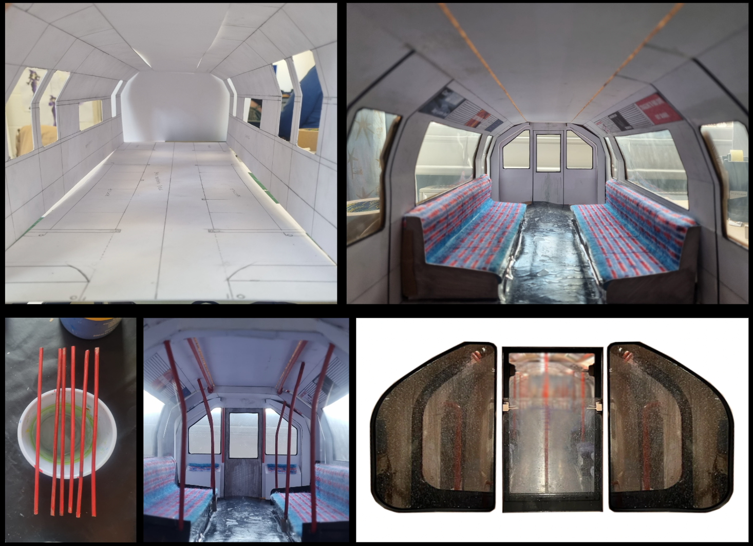 Tube carriage set construction