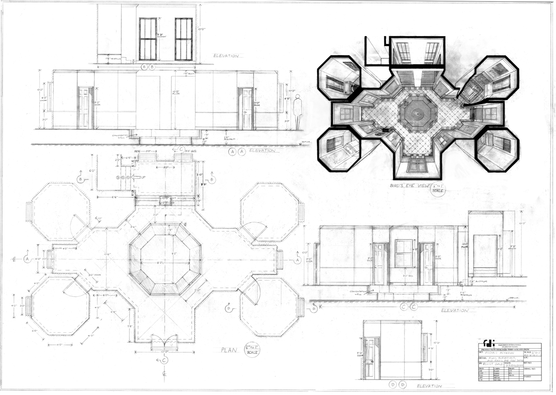 Final project set design plan and elevations
