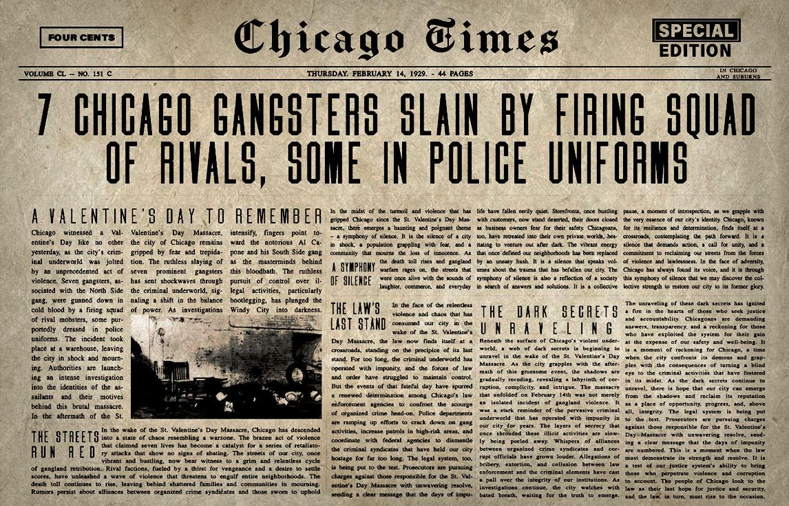 One of several newspapers (Adobe Illustrator/Photoshop) created for Upcoming Movie project from USC + Bantam Bears Productions + HER Pictures