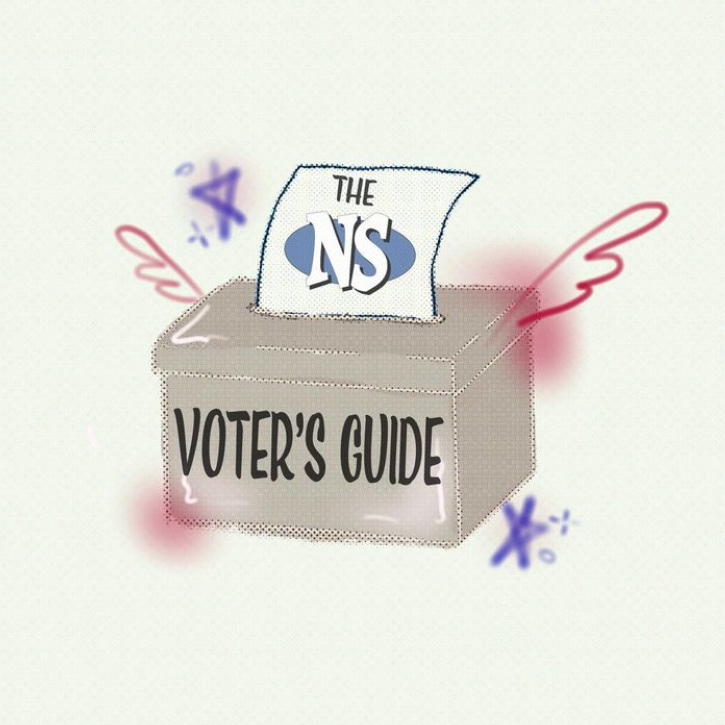 A graphic promoting the Nevada Sagebrush’s guide to voting in the local election in Nevada, made using Procreate.