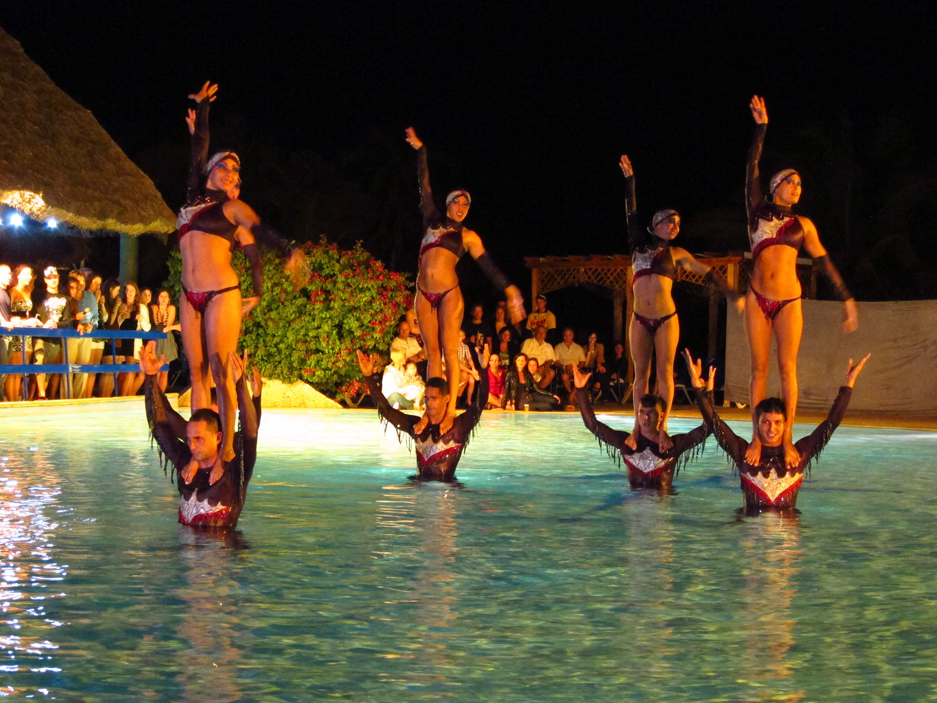 Terrific pool dance show