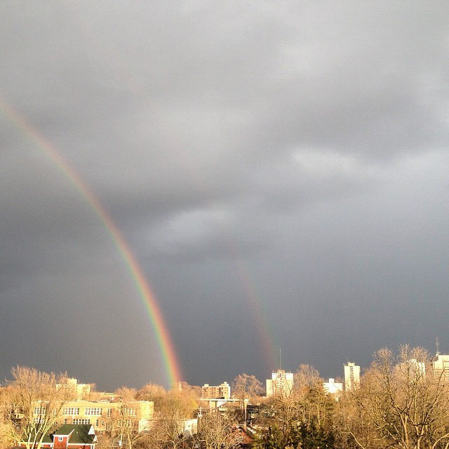 Bright #doublerainbow over downtown #ldnont