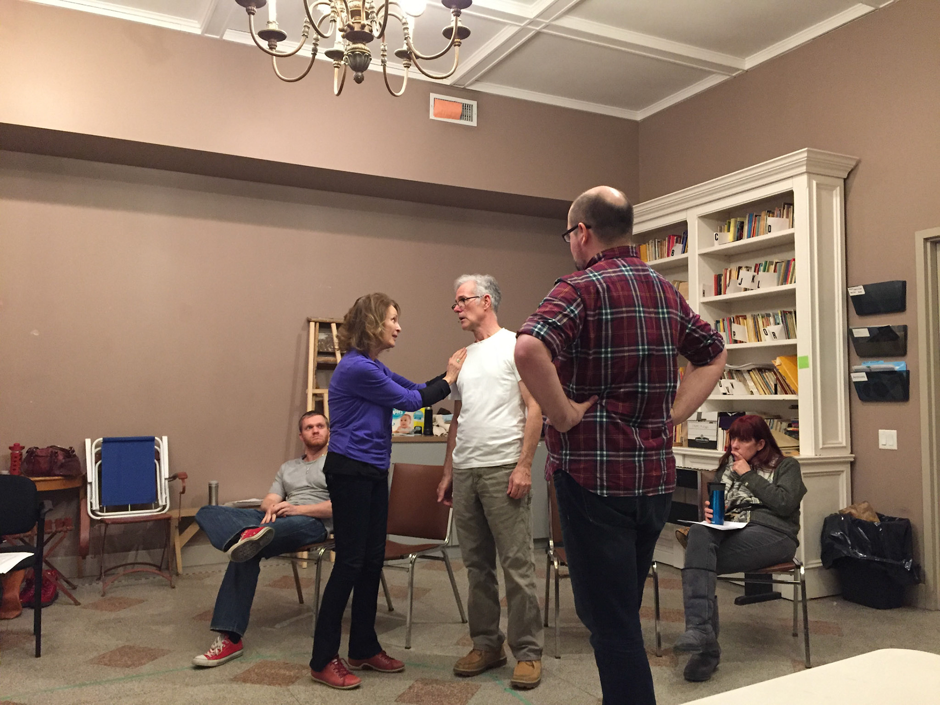 Rehearsals behind the scenes for "Vanya and Sonia and Masha and Spike" by Christopher Durang