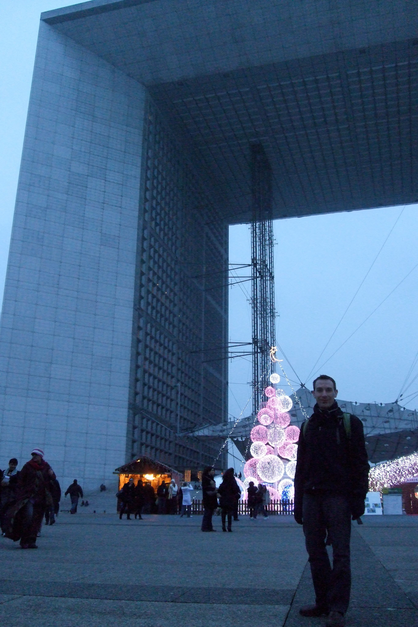 We visited La Defence, the modern commercial district at the edge of downtown. The skyscrapers are concentrated here. La Grande Arche is behind me.