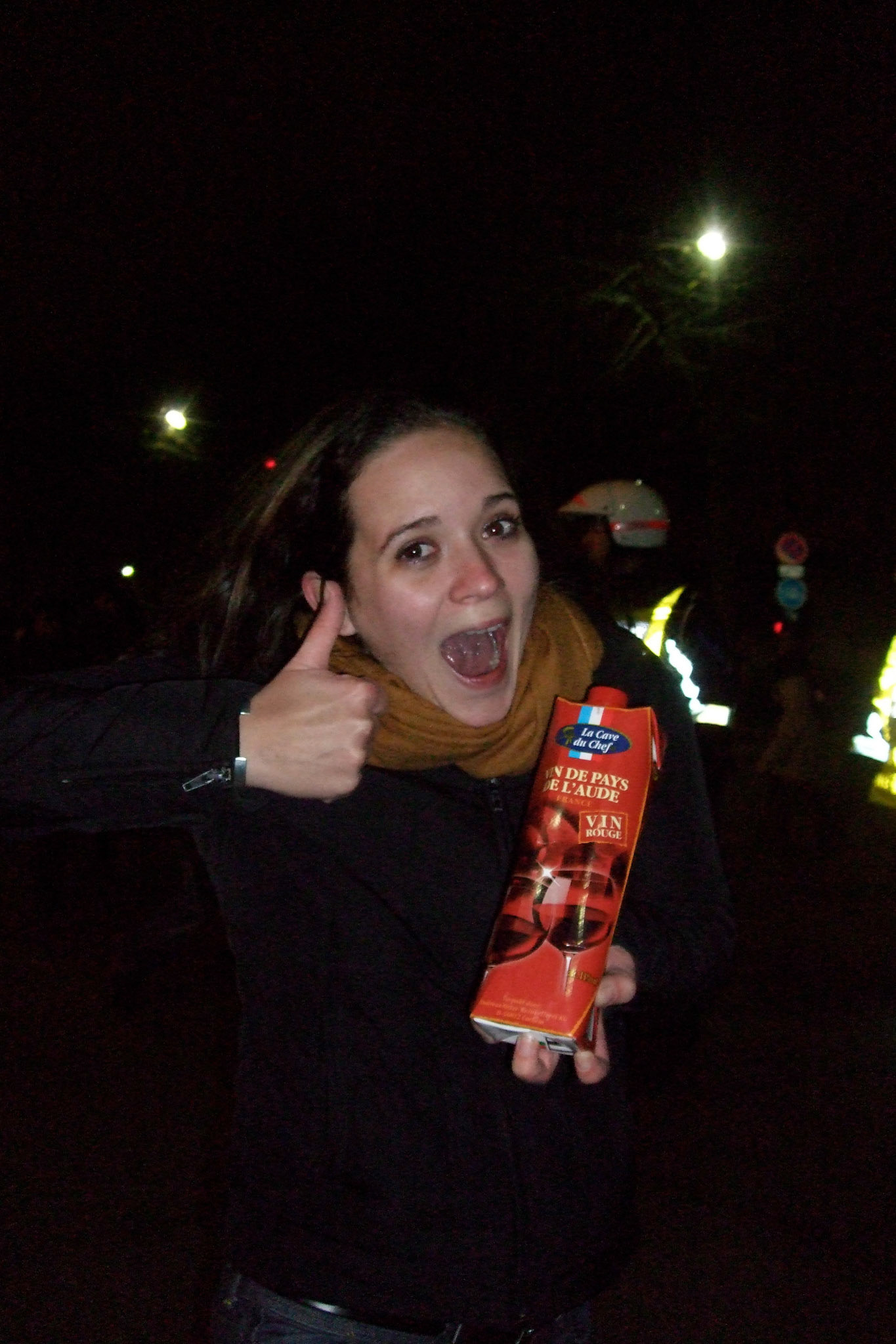 Mara knows that tetra-pak wine is safer for drinking on the streets