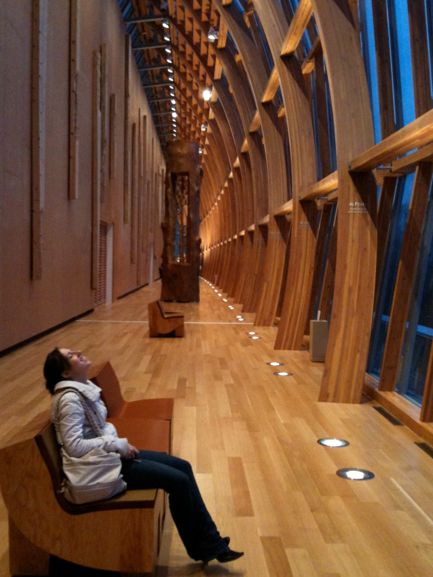 Kelly was beyond happy to rest for a bit on the benches