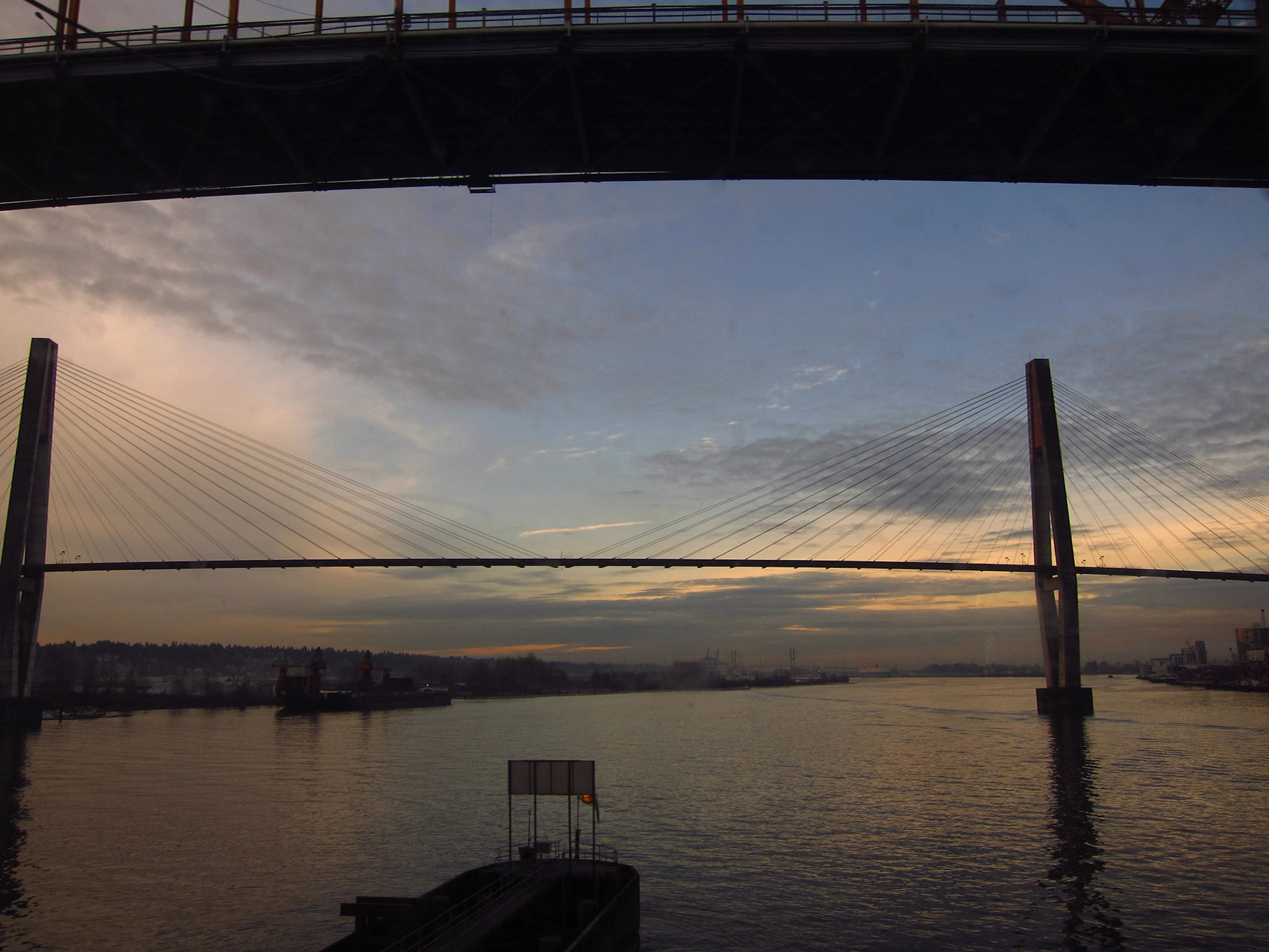 The Skybridge carries the Vancouver SkyTrain across the Fraser River