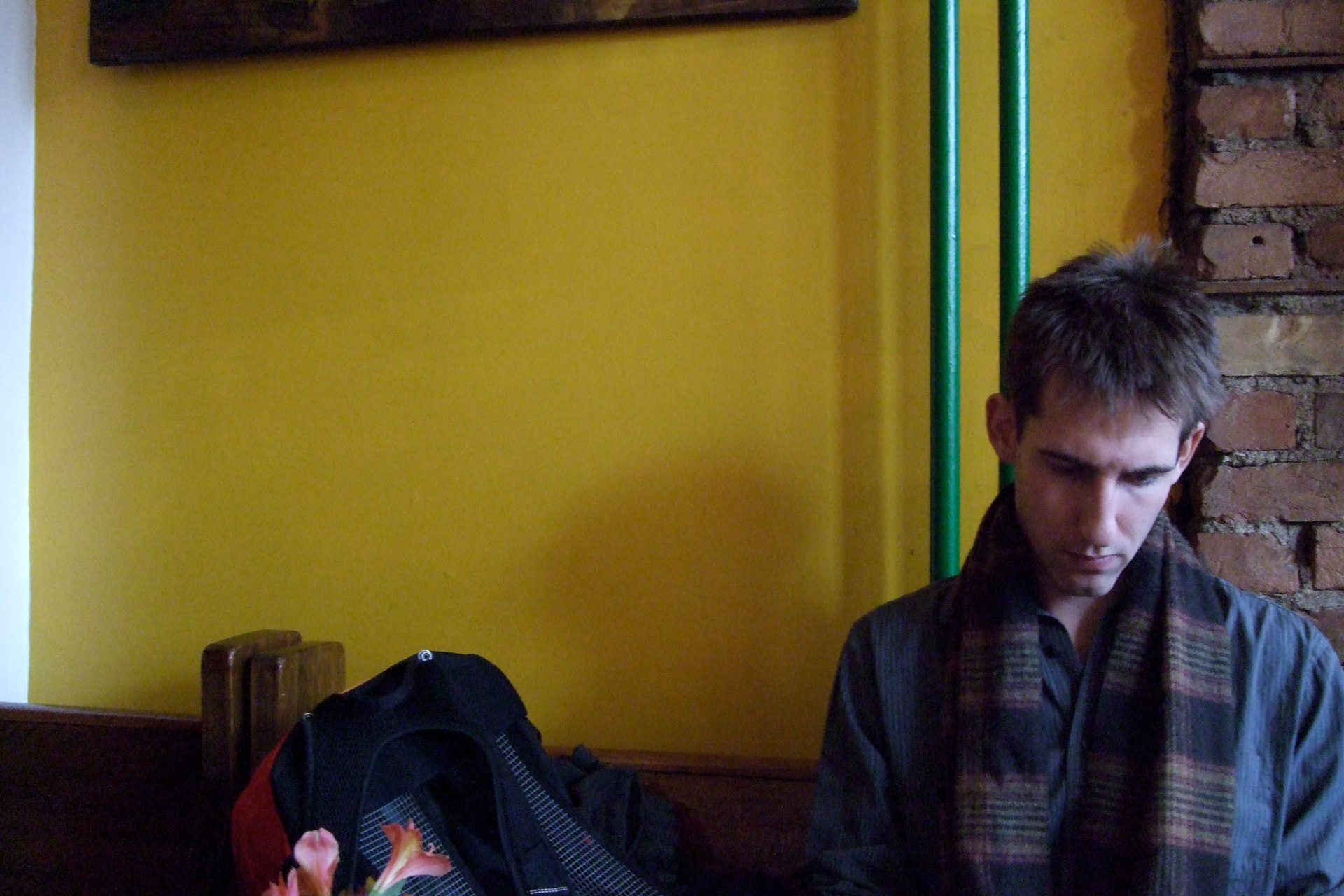 Matt didn't seem to impressed with our antics; ignored us, and absorbed himself with his blackberry