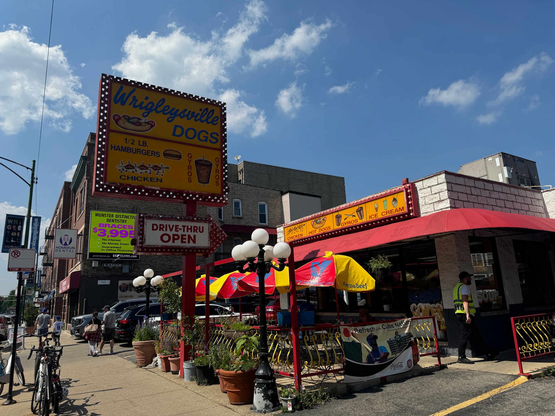 After the game, stoopped at Wrigleysville Dogs for a famous Chicago-style hot dog