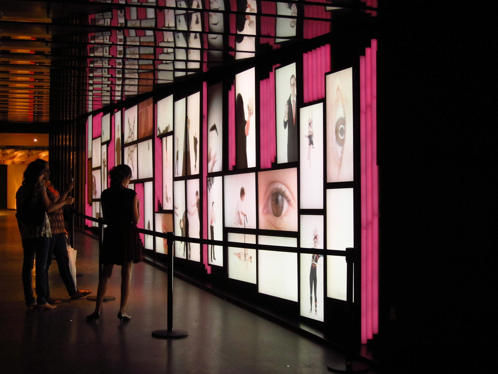 At the Metro station beneath the Museum of Fine Art: public art display