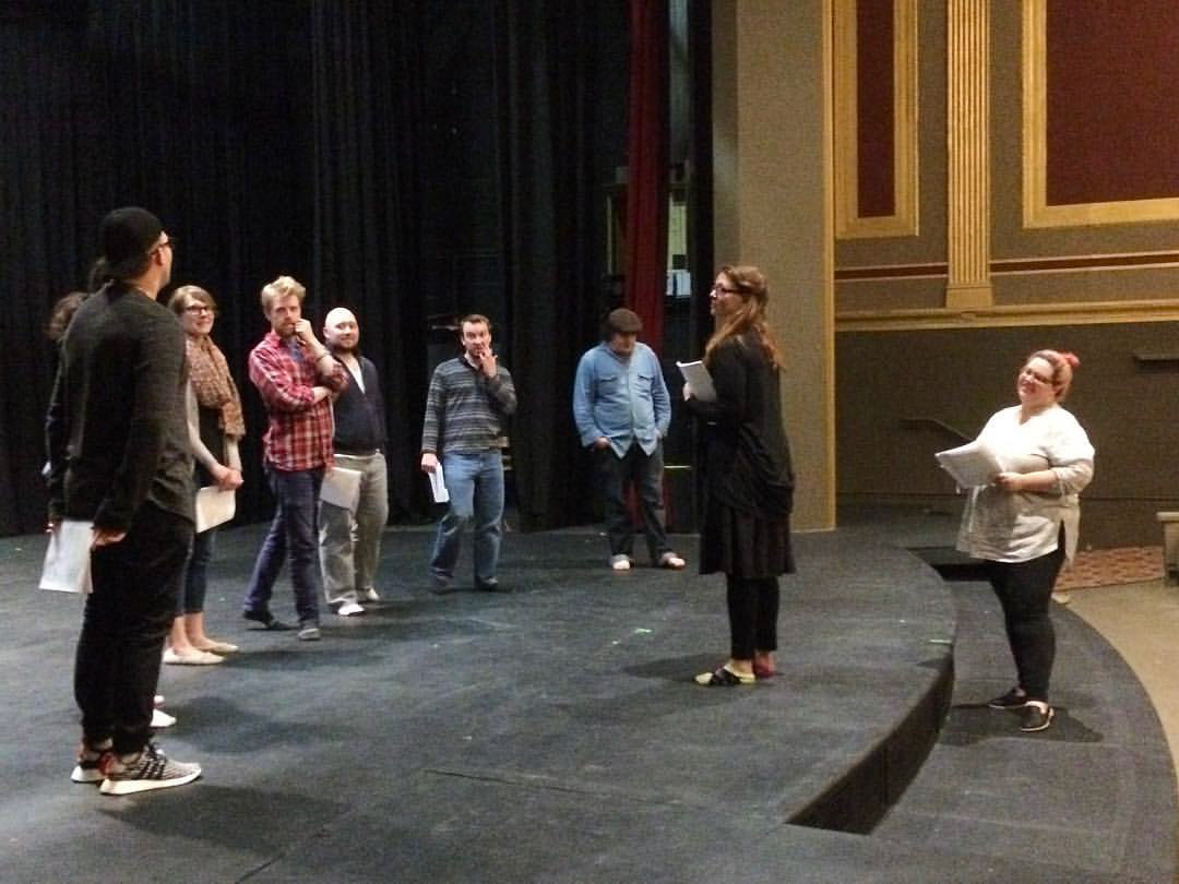 Twelfth Night first rehearsal on the main stage! The feeling in here is electric! #LCP12th