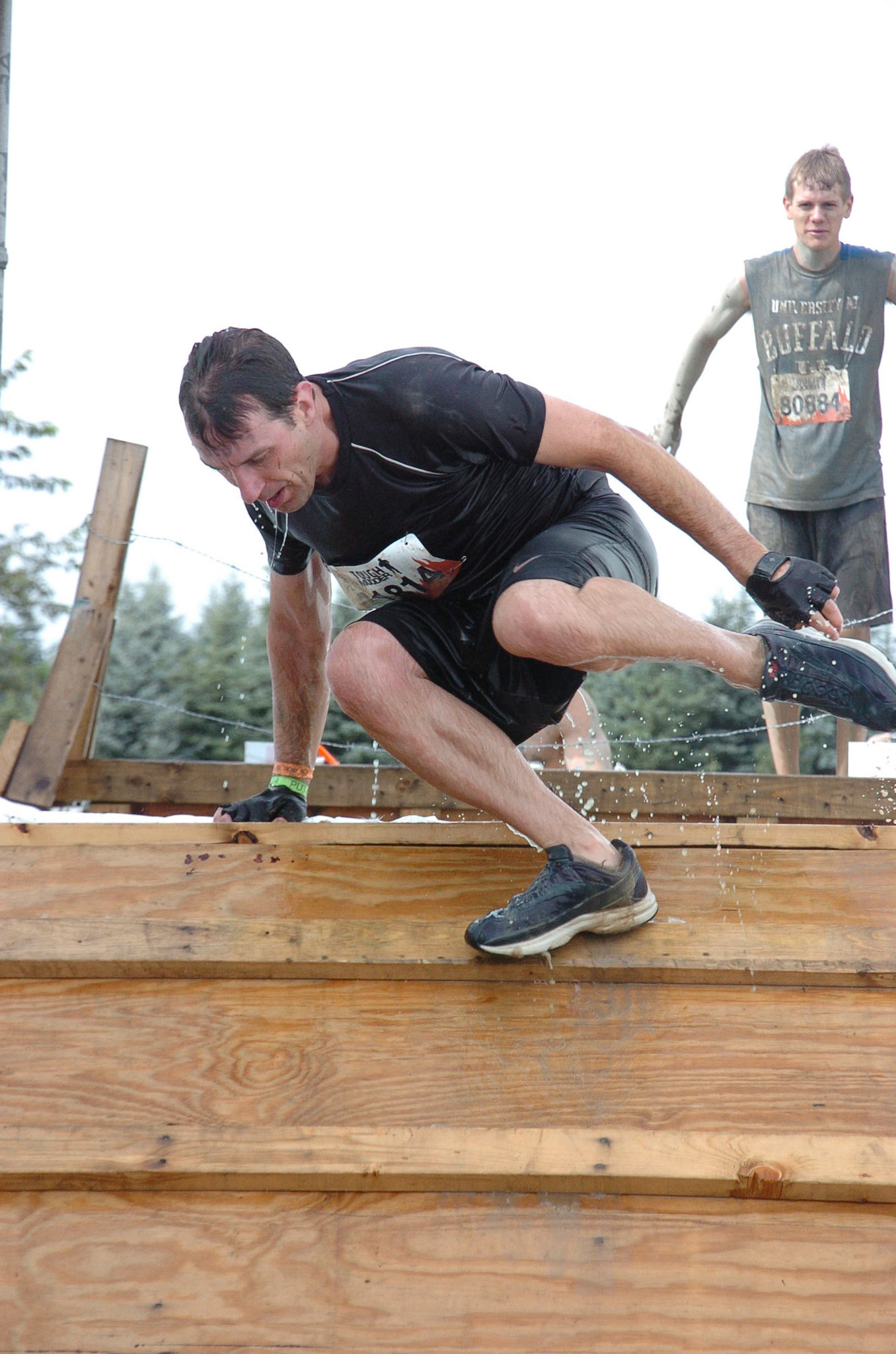 Climbing out of Arctic Enema - swimming through a dumpster full of ice cubes