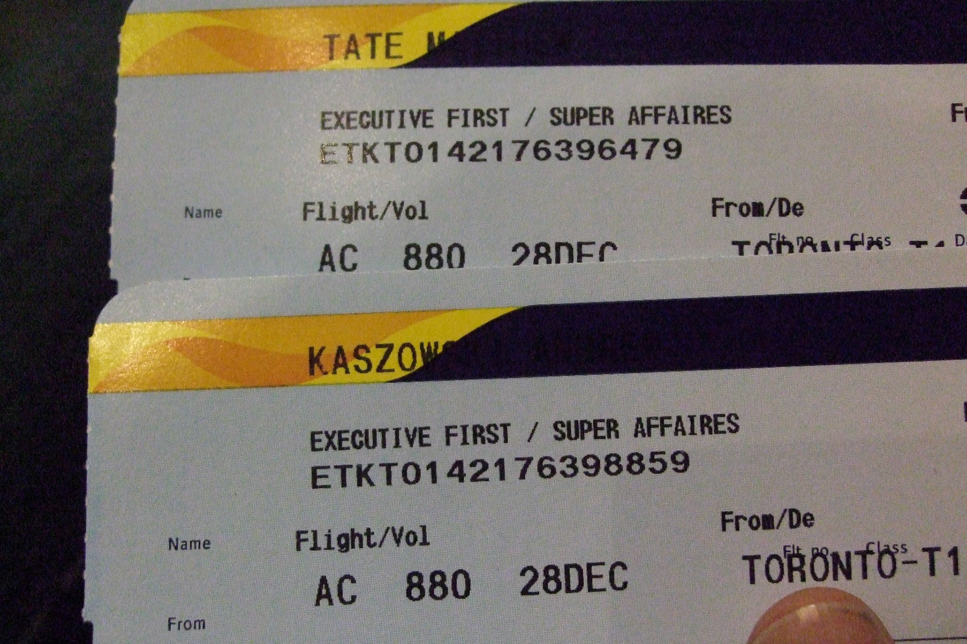 The trip's adventures begin. Because she thought I asked very politely if Matt and I could change seats to sit side-by-side; she bumped us up!