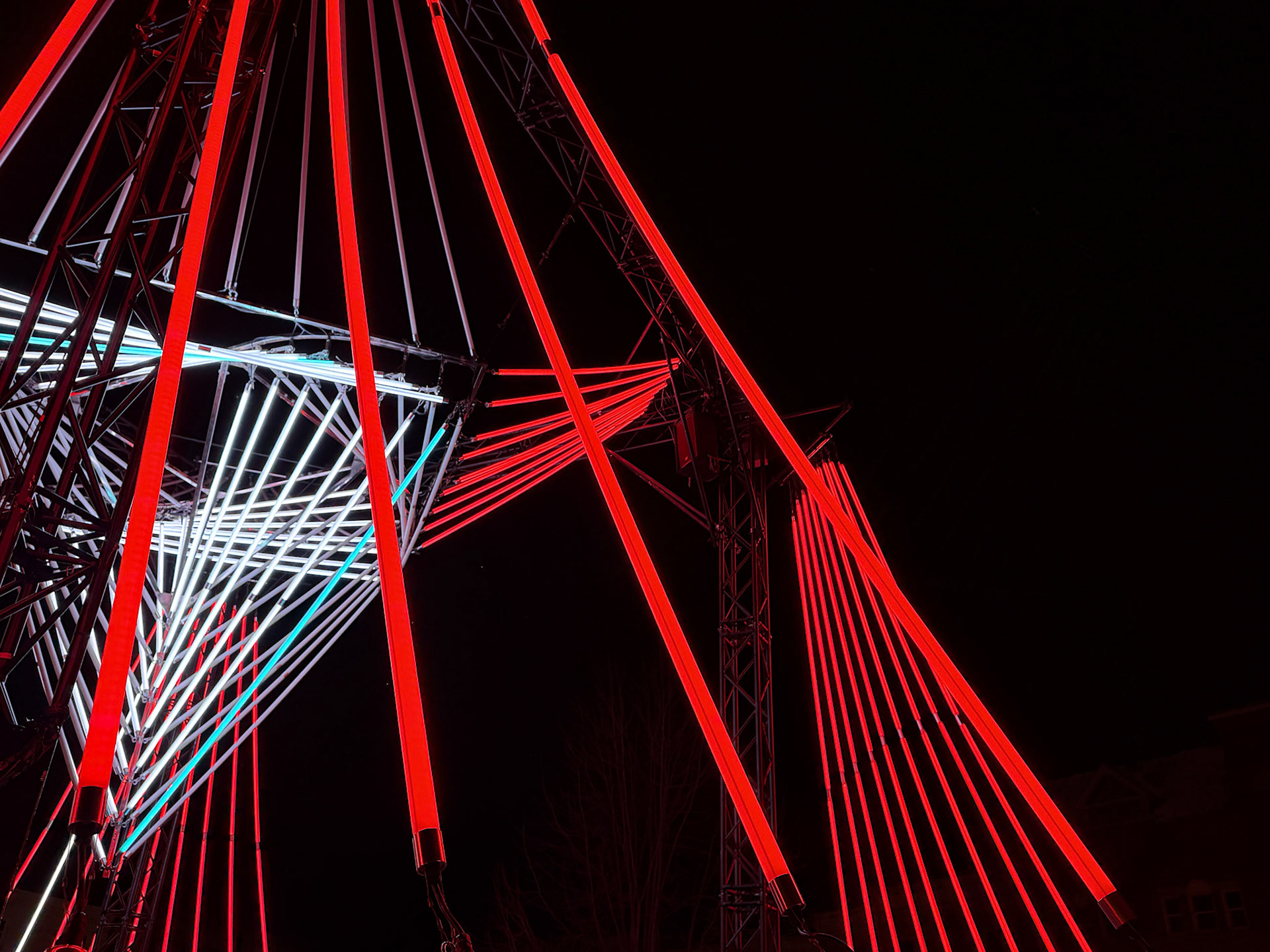 Stratford's Market Square was lit up with the interactive, musical light installation called "Chronoharp"