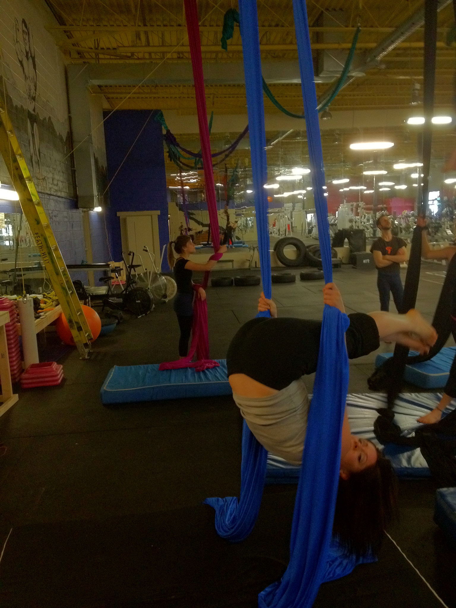 Our five lessons were on the aerial silks - learned some neat tricks